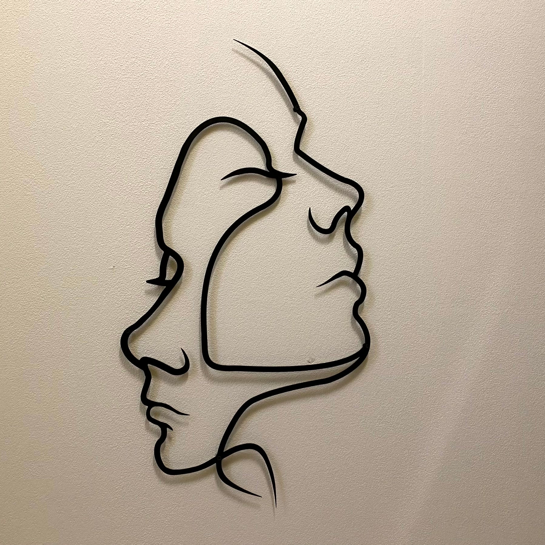 Décoration Murale en Métal - Deux Visages