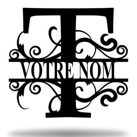 Décoration Murale en Métal - Monogramme Personnalisé