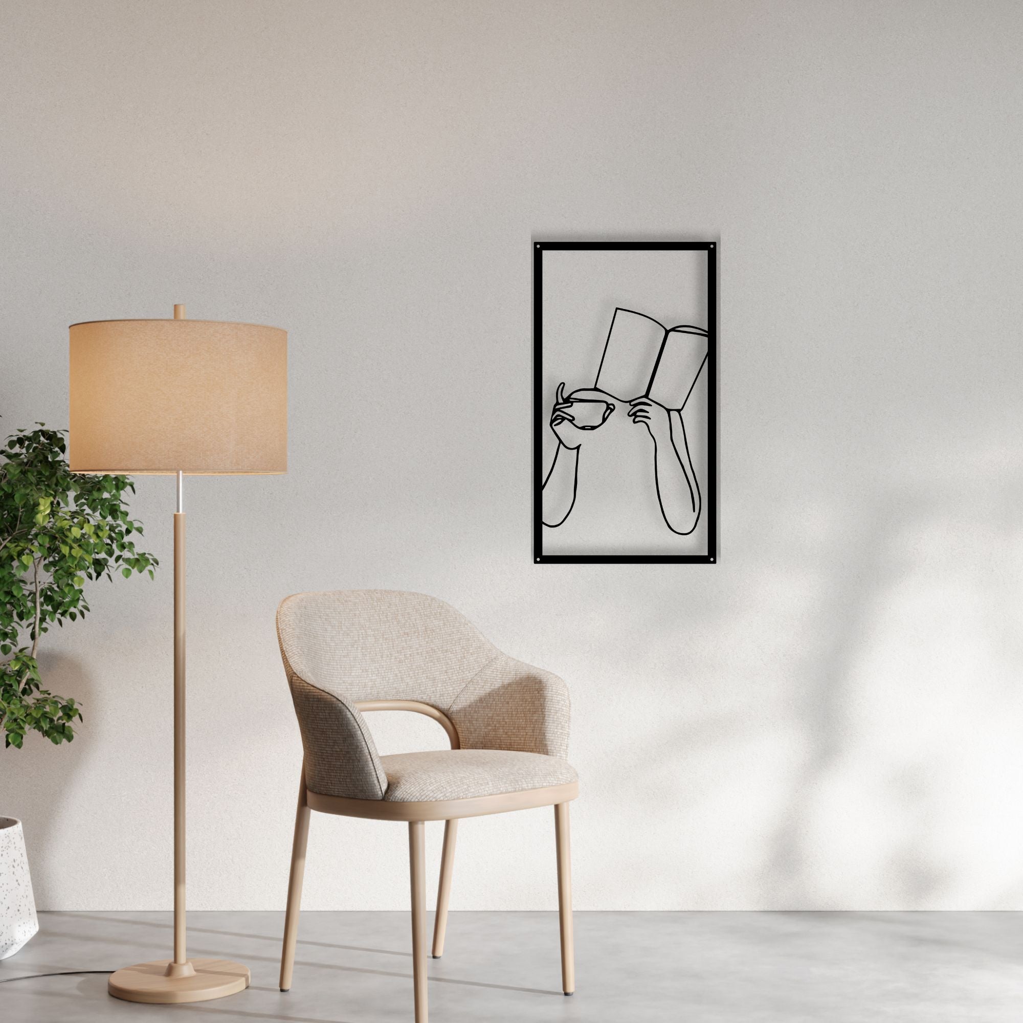Décoration Murale en Métal - Passionné de livre (v02)