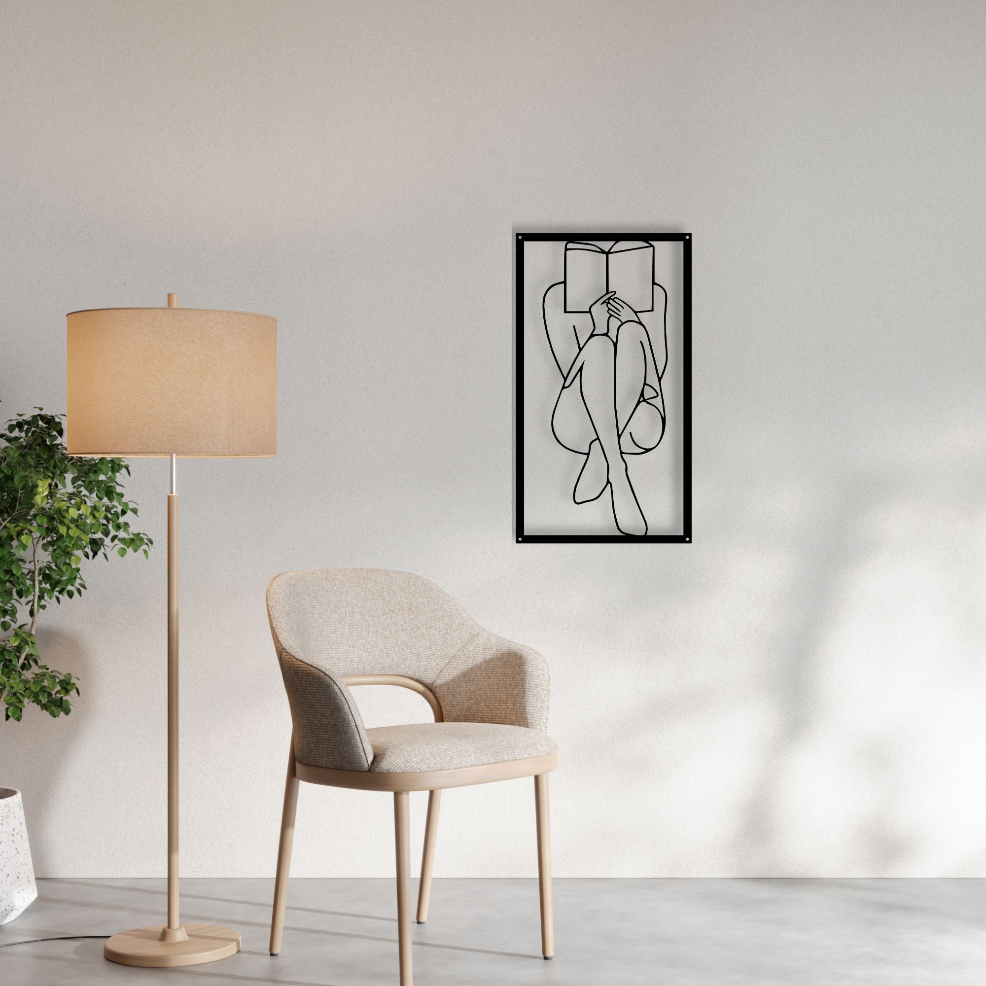 Décoration Murale en Métal - Passionné de livre (v03)