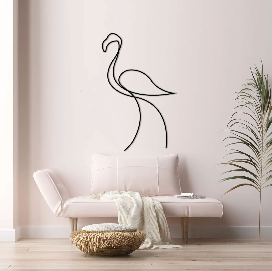 Decorazione Murale in Metallo - Fenicottero