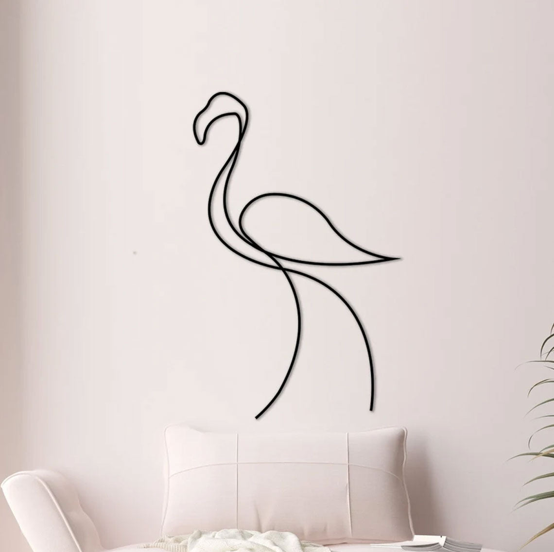 Decorazione Murale in Metallo - Fenicottero