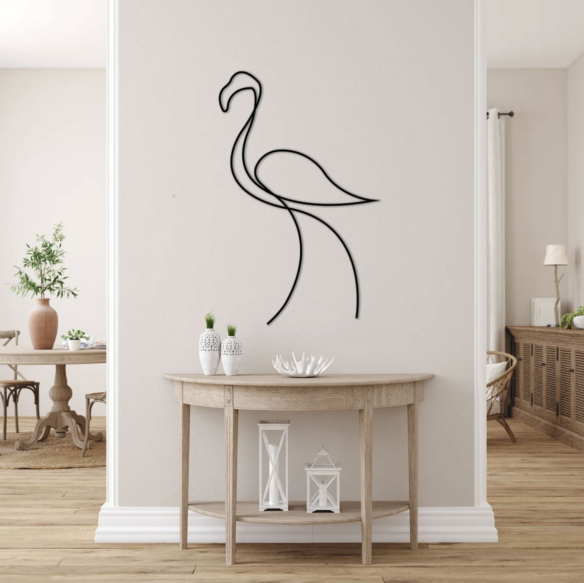 Decorazione Murale in Metallo - Fenicottero