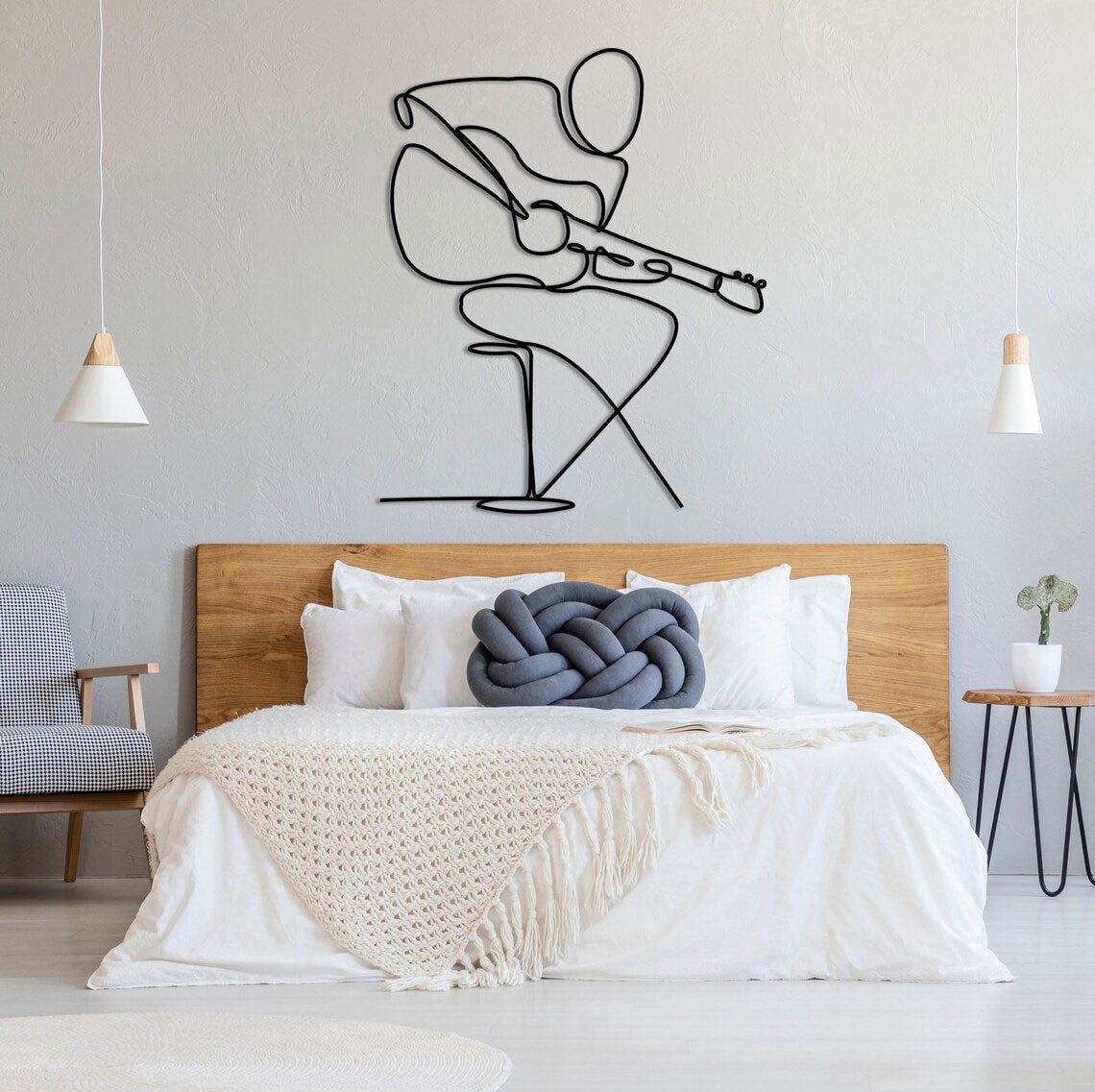 Décoration Murale en Métal - Guitariste