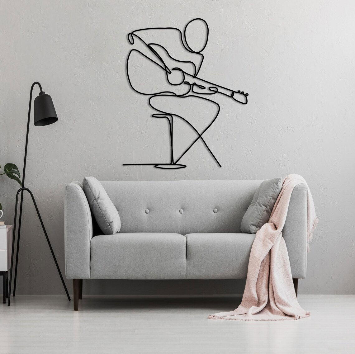 Décoration Murale en Métal - Guitariste