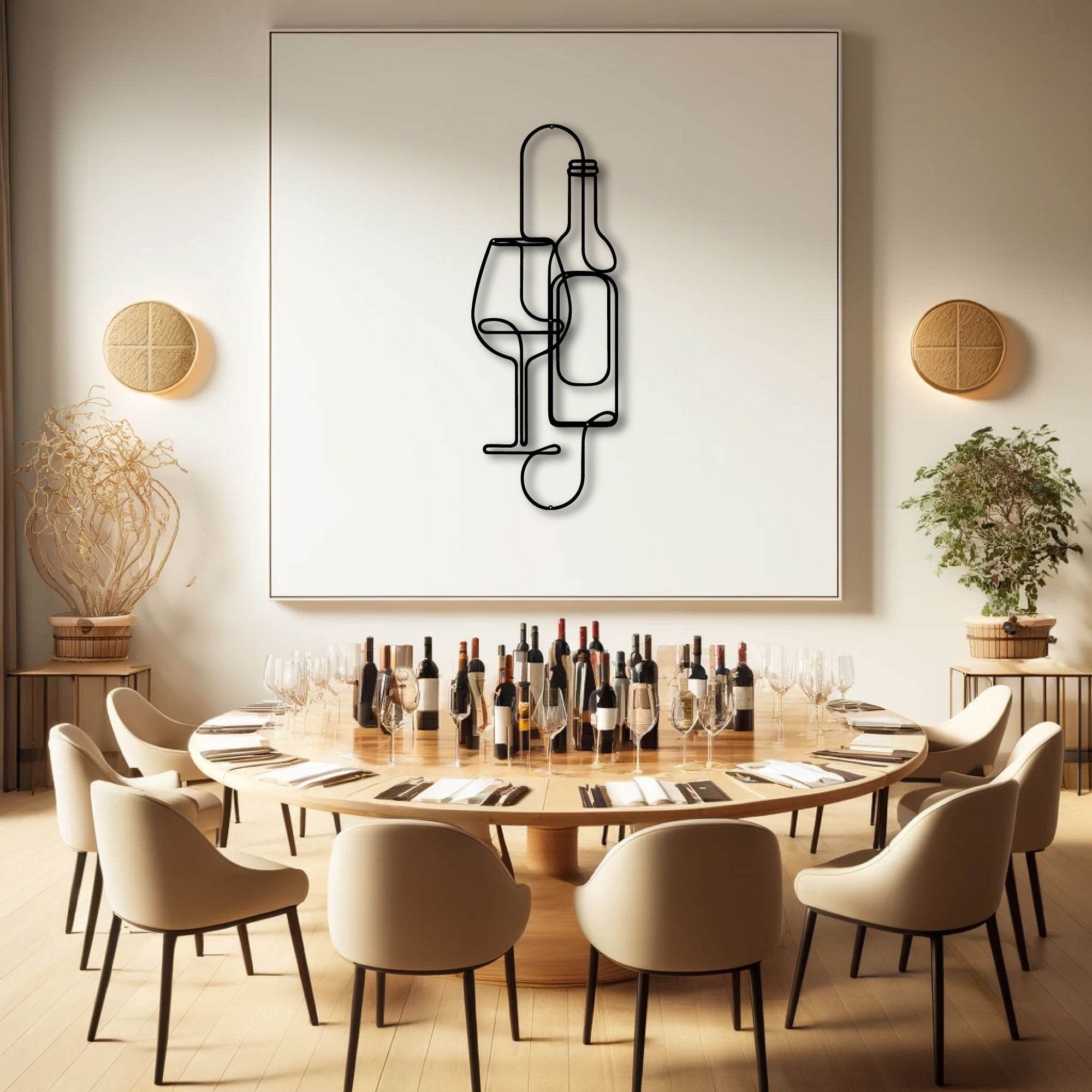Décoration Murale en Métal - Thème de vin