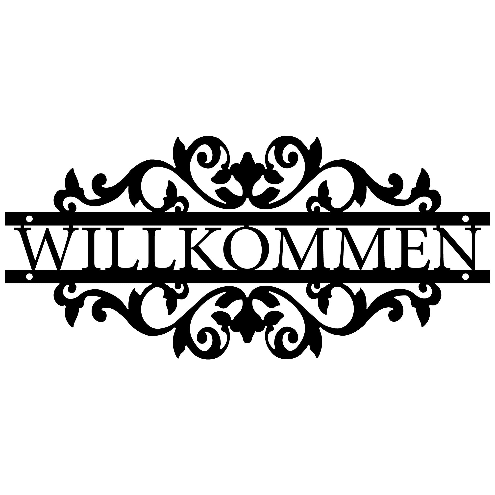 Décoration Murale en Métal - Willkommen