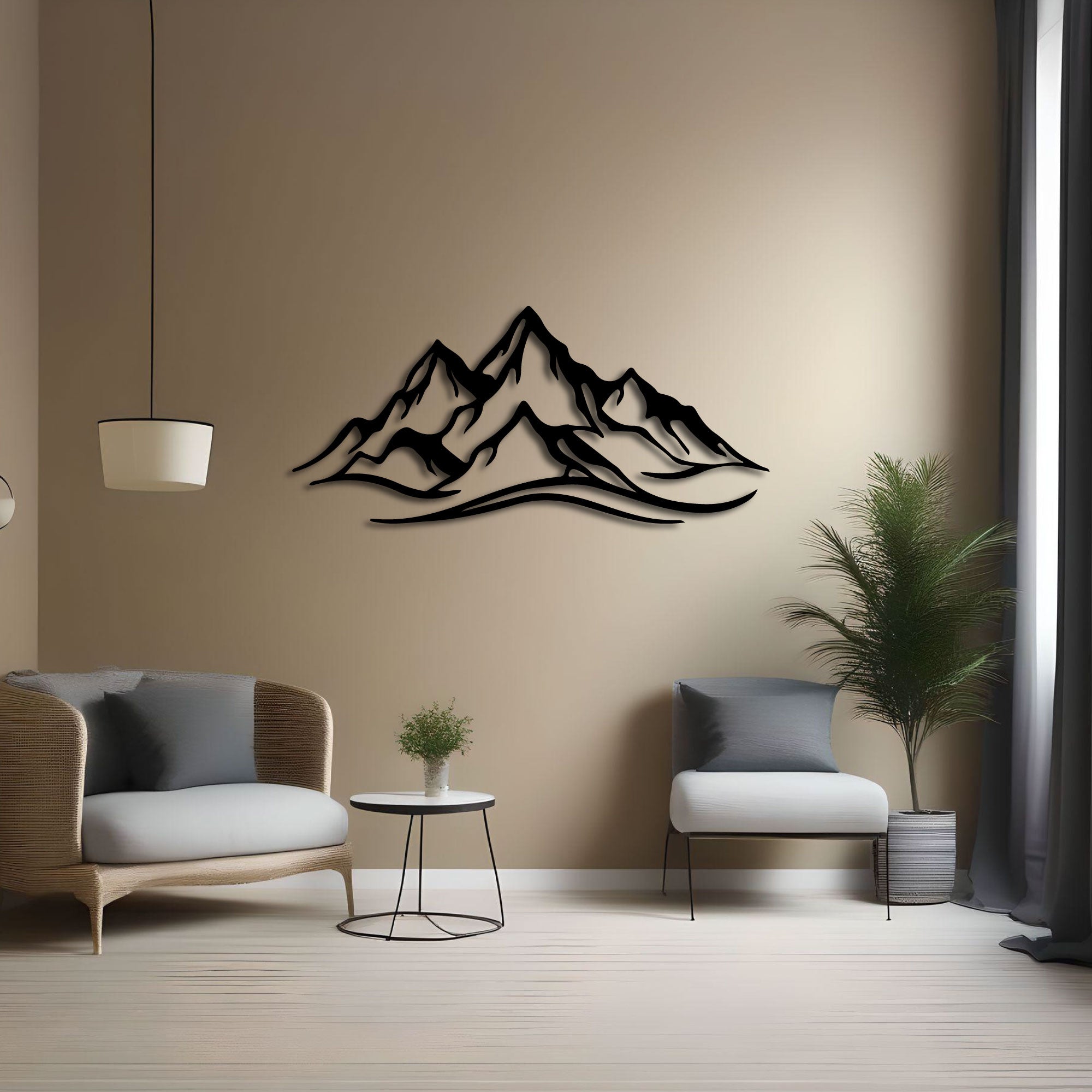 Décoration Murale en Métal - Montagne