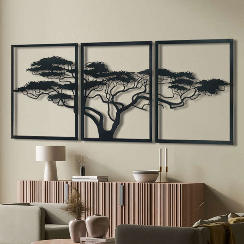 Décoration Murale en Métal - Arbre africain