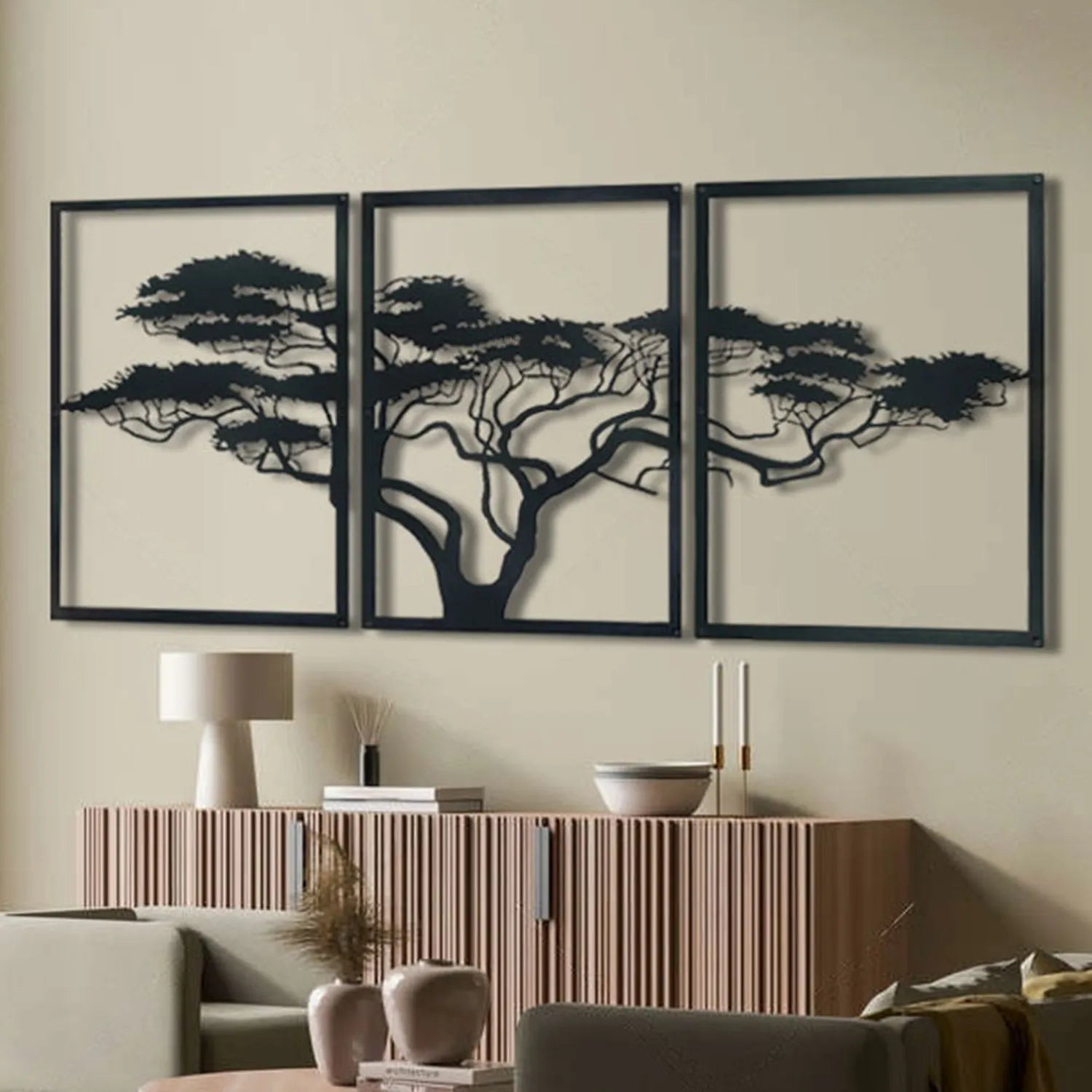 Décoration murale en métal - Arbre africain