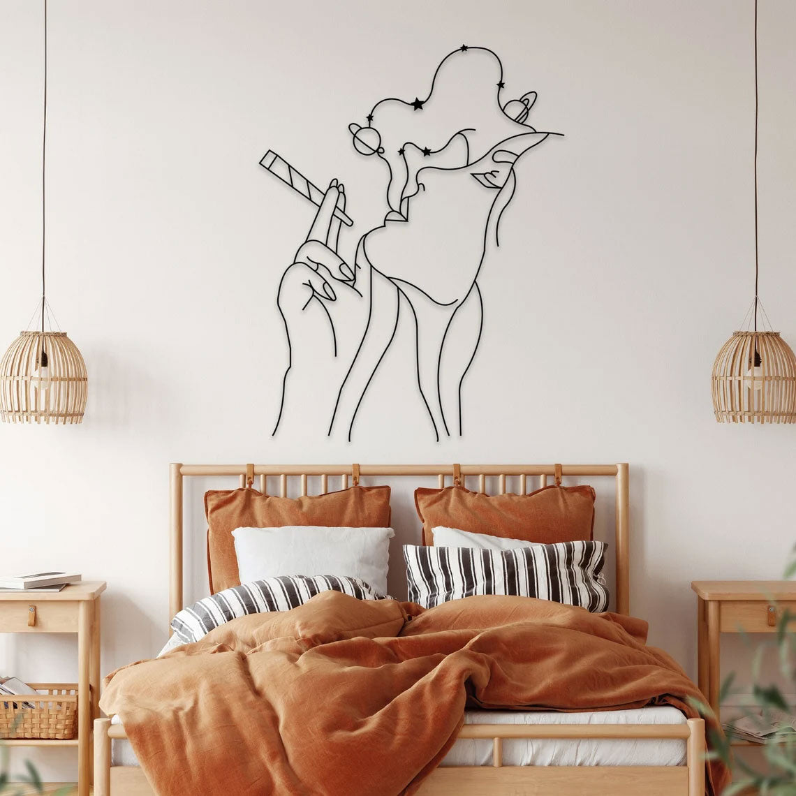 Décoration Murale en Métal - La femme qui rêve