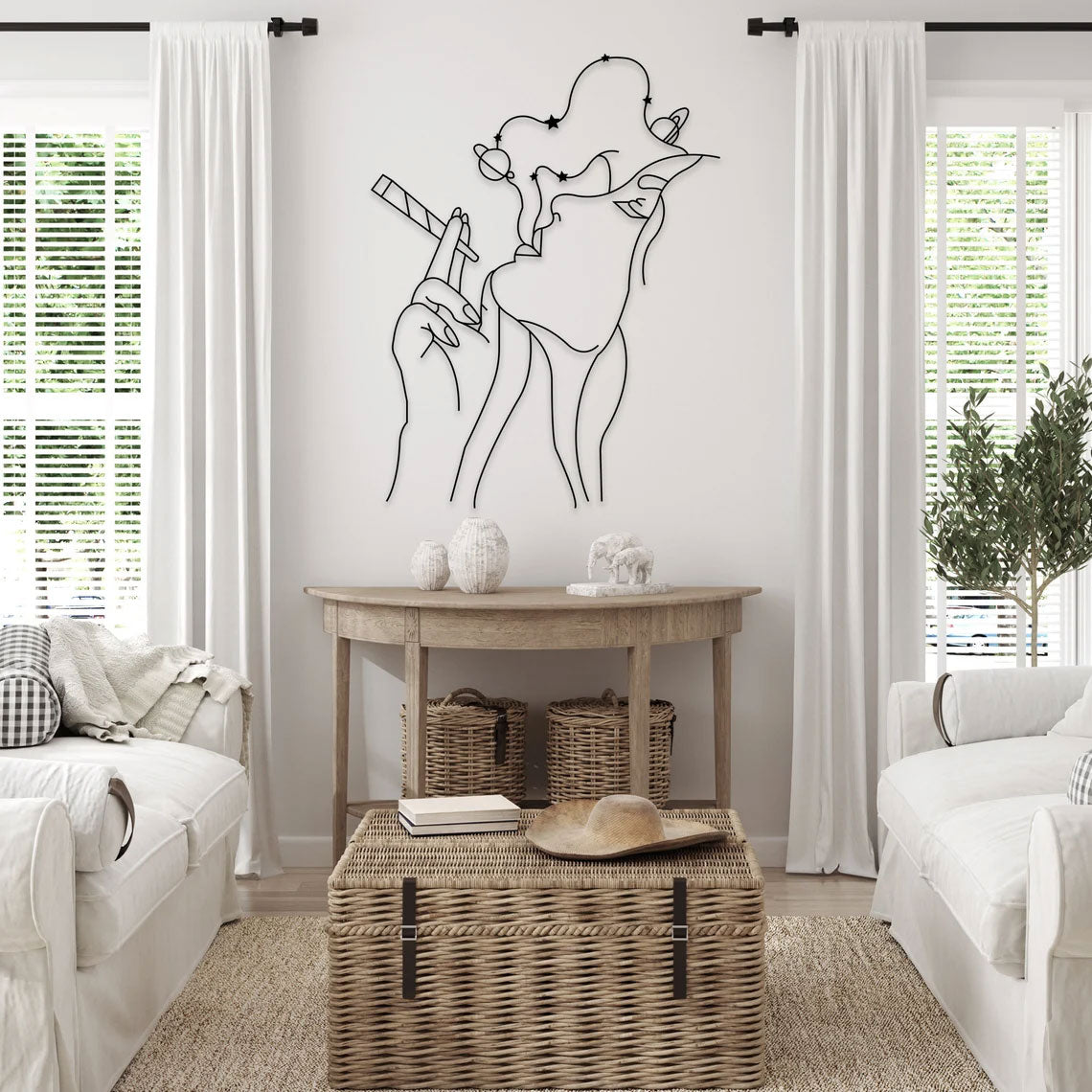 Décoration Murale en Métal - La femme qui rêve
