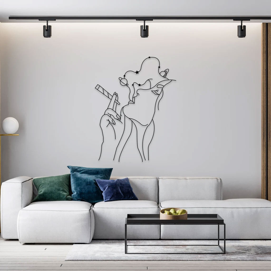 Décoration Murale en Métal - La femme qui rêve