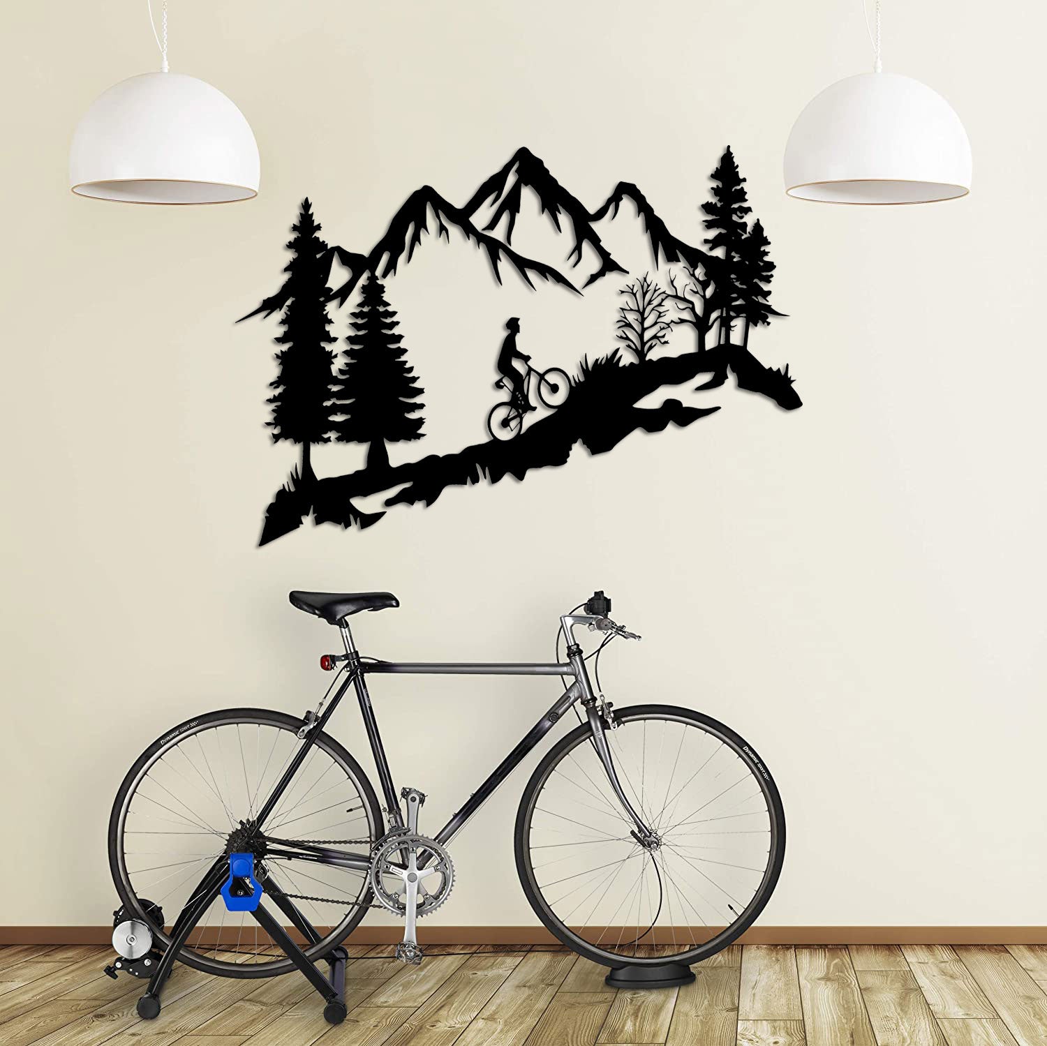 Metalen Muurdecoratie - Fietser