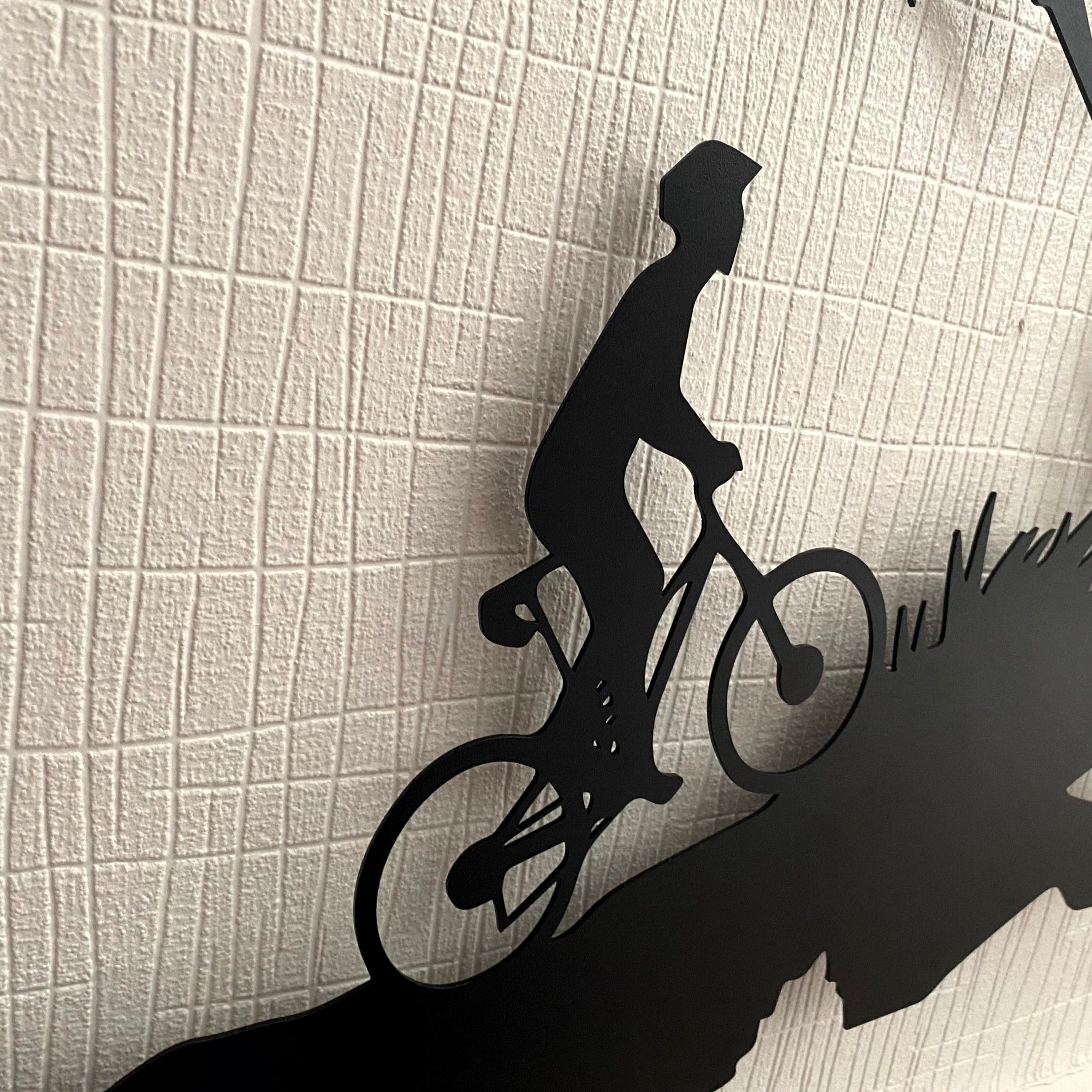 Metalen Muurdecoratie - Fietser