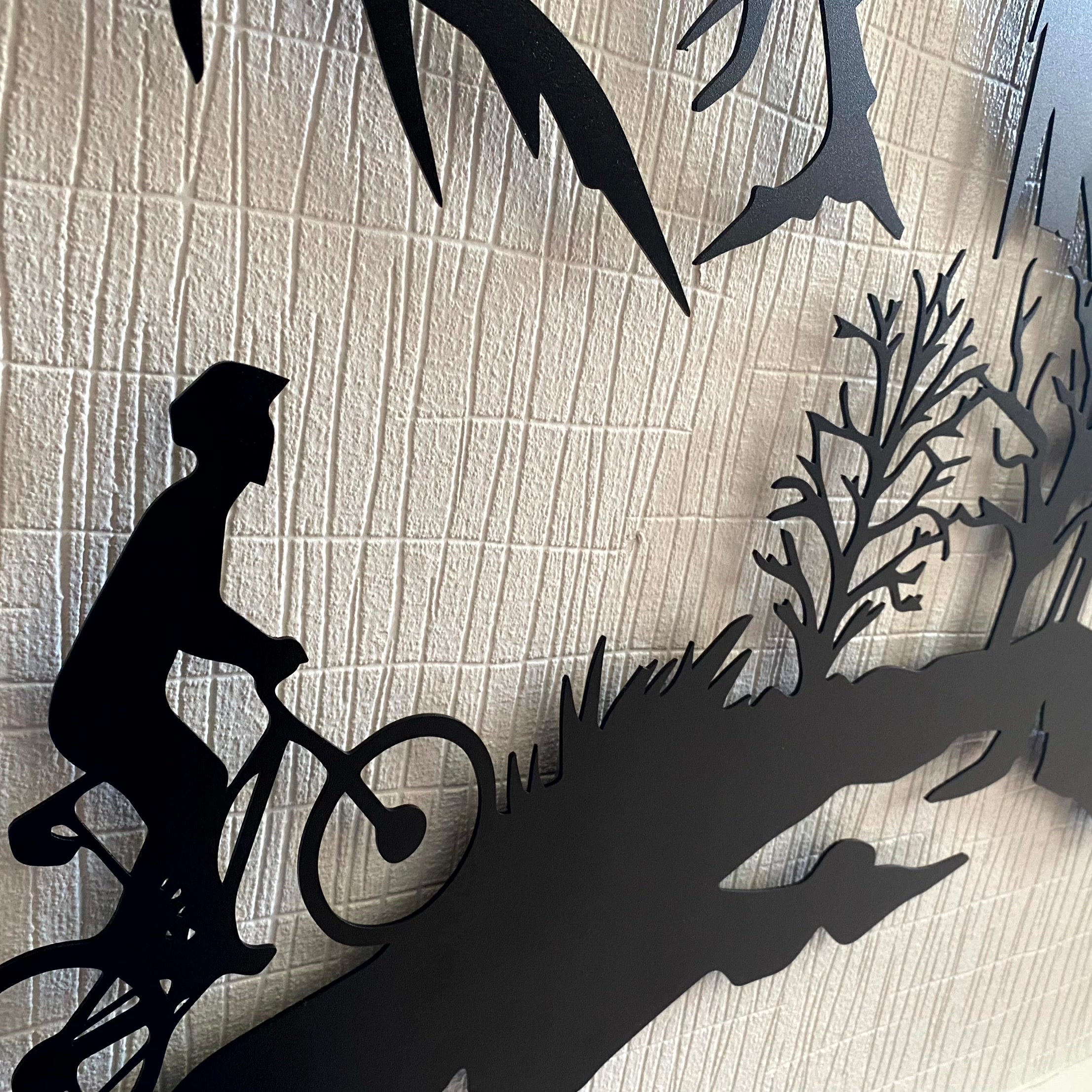 Metalen Muurdecoratie - Fietser
