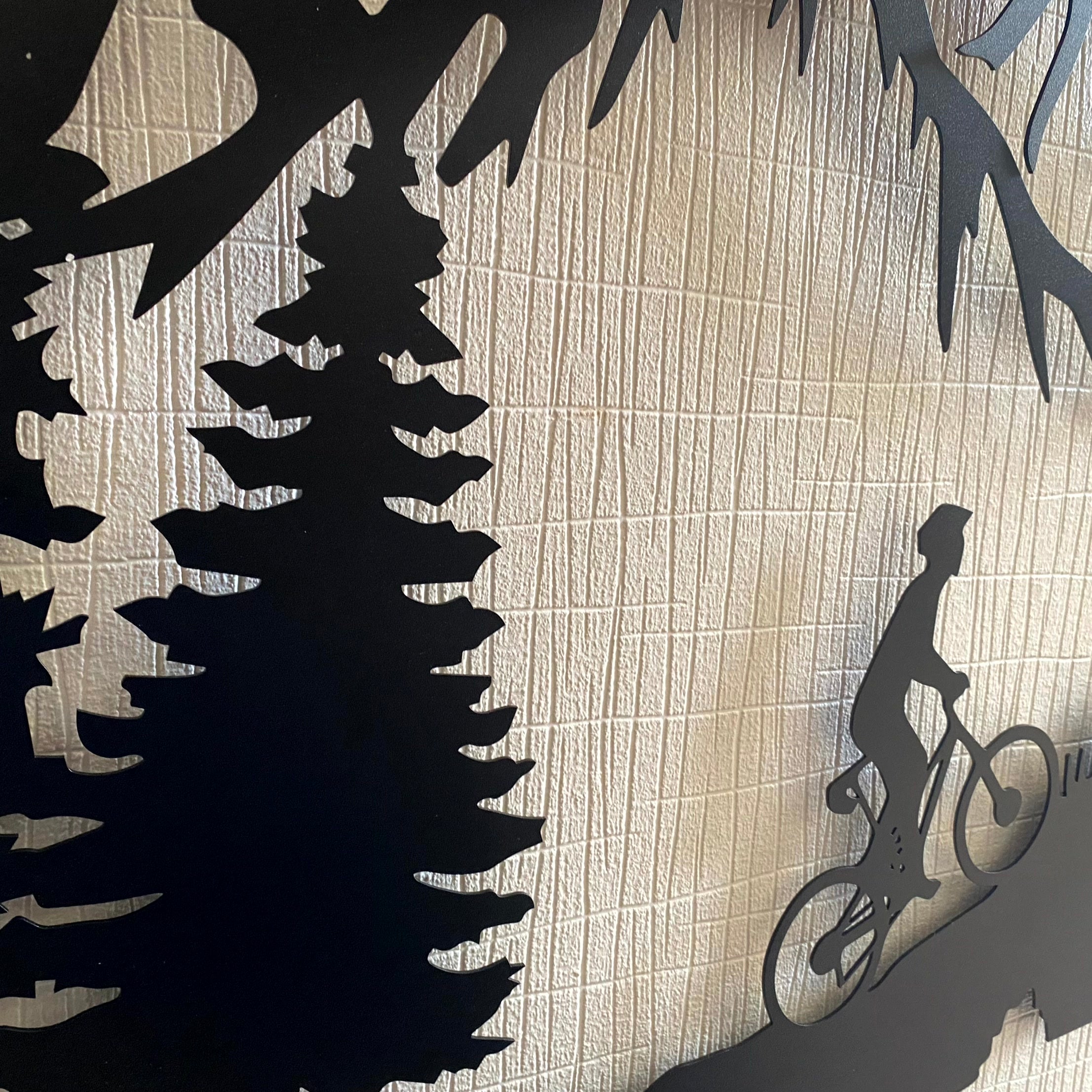 Metalen Muurdecoratie - Fietser