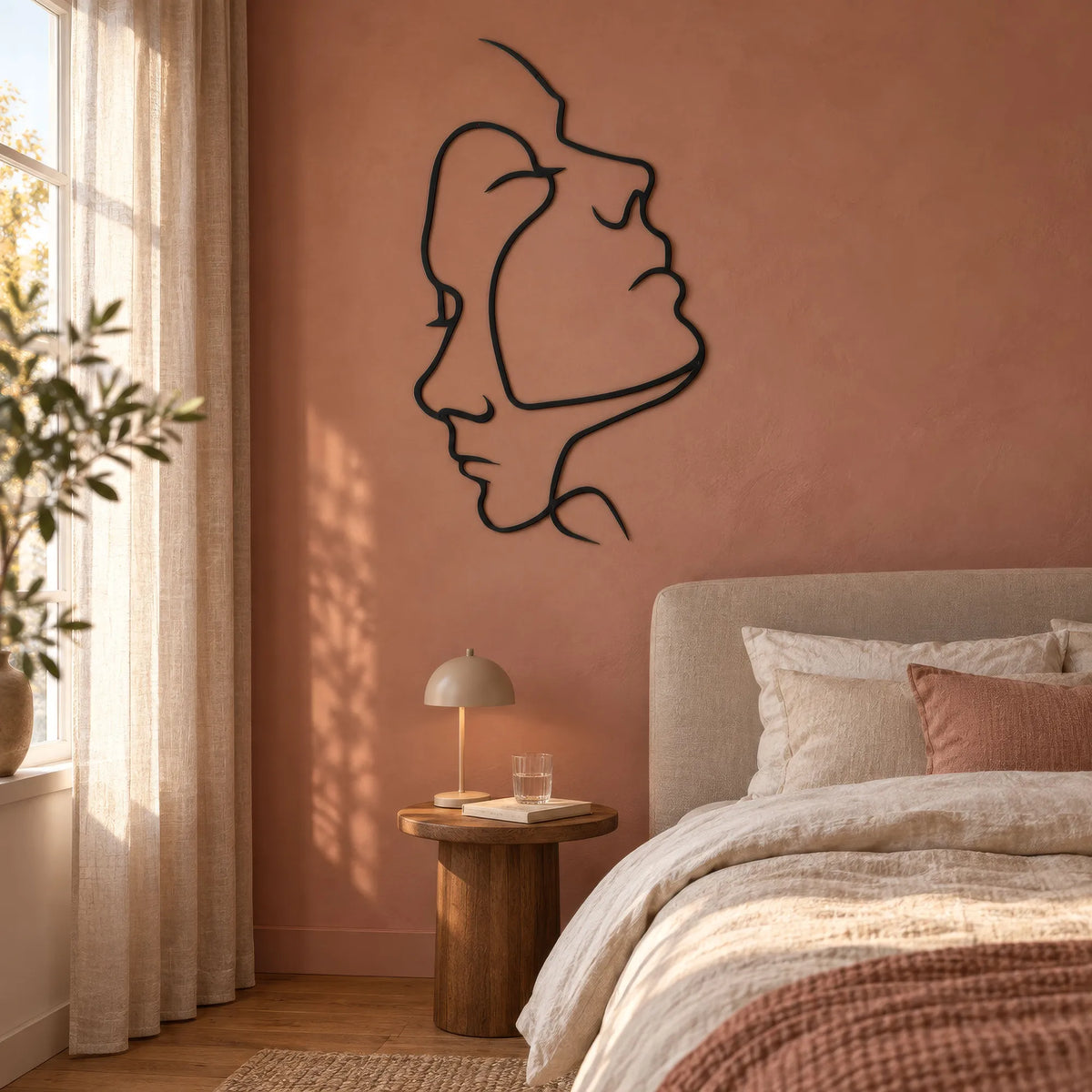 Décoration Murale en Métal - Deux Visages