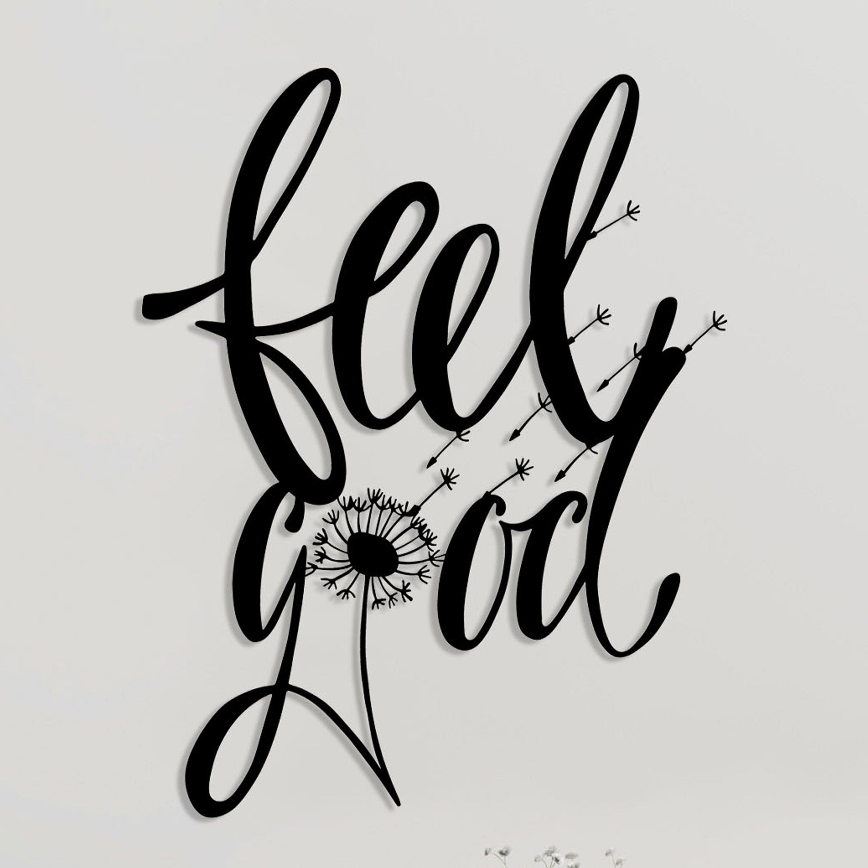 Wanddekoration aus Metall - Feel Good
