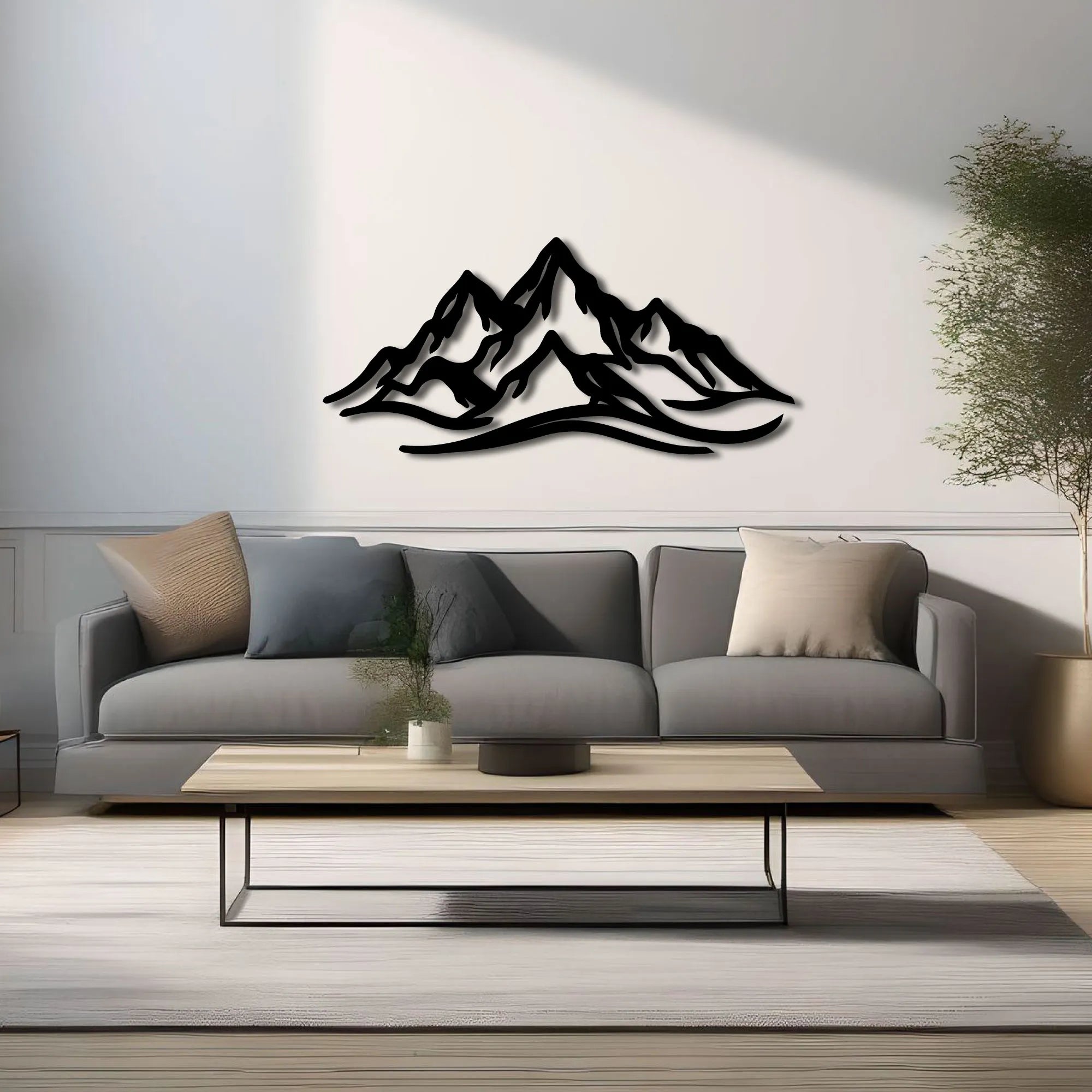 Décoration murale en métal - Montagne