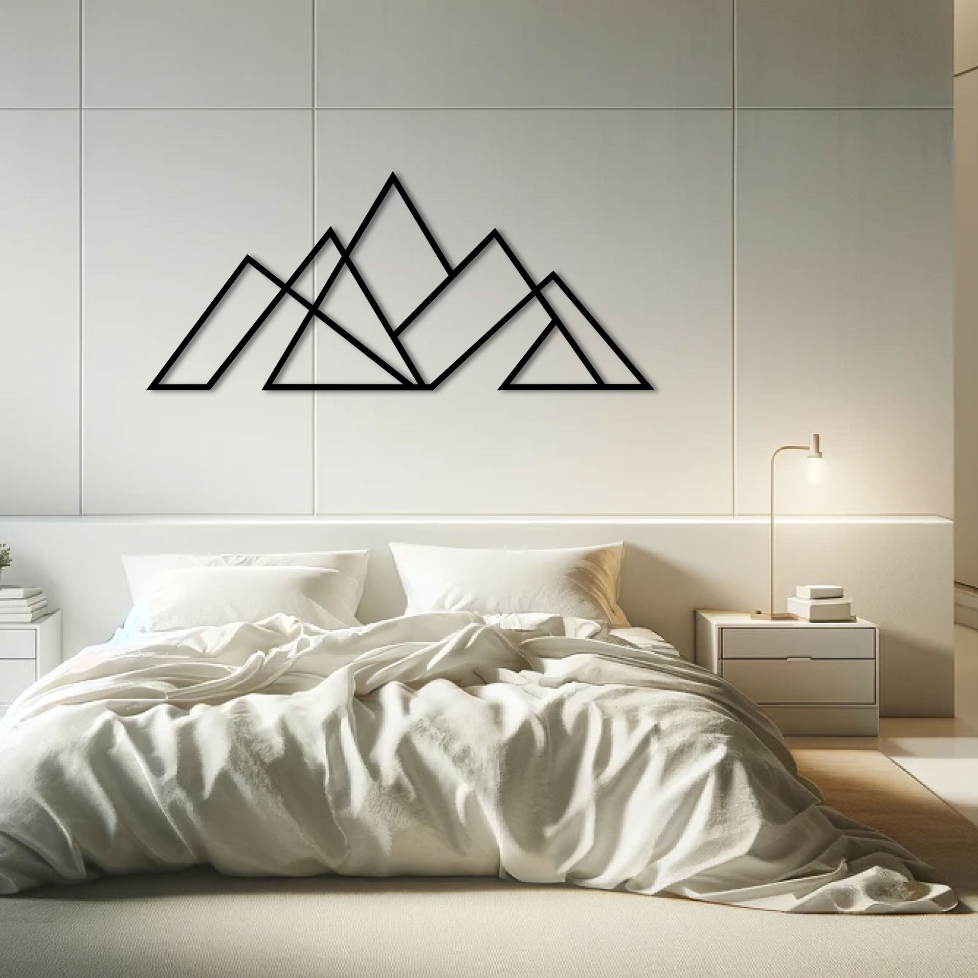 Décoration Murale en Métal - Montagne Minimaliste