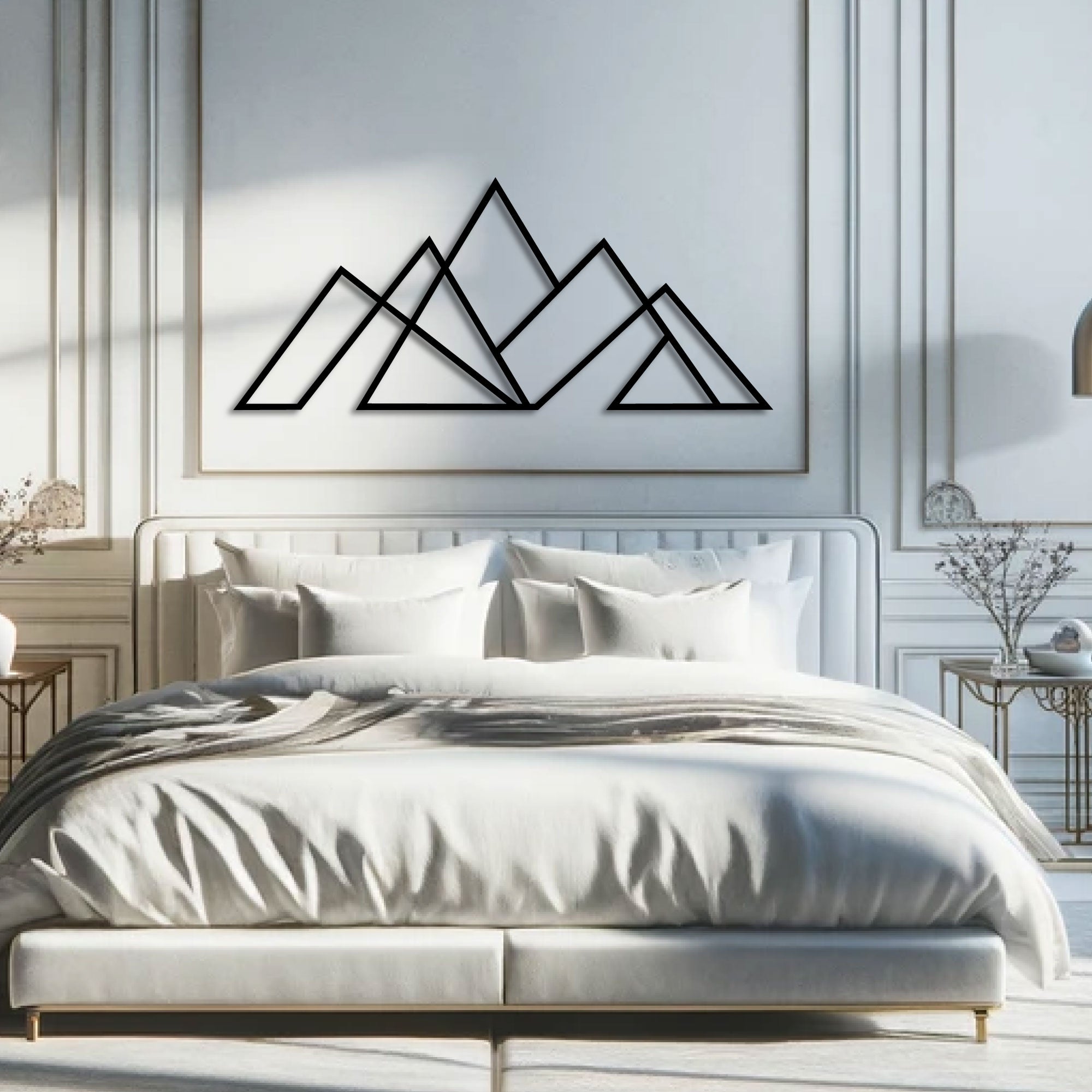 Décoration Murale en Métal - Montagne Minimaliste