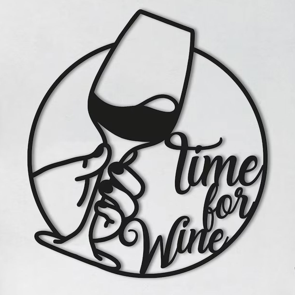 Metalen Muurdecoratie - Time for wine
