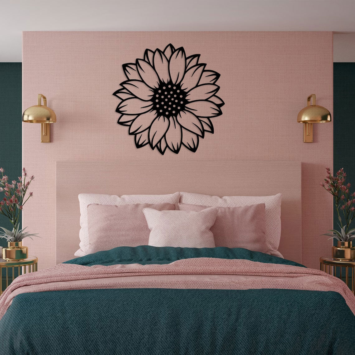 Décoration murale en métal - Tournesol