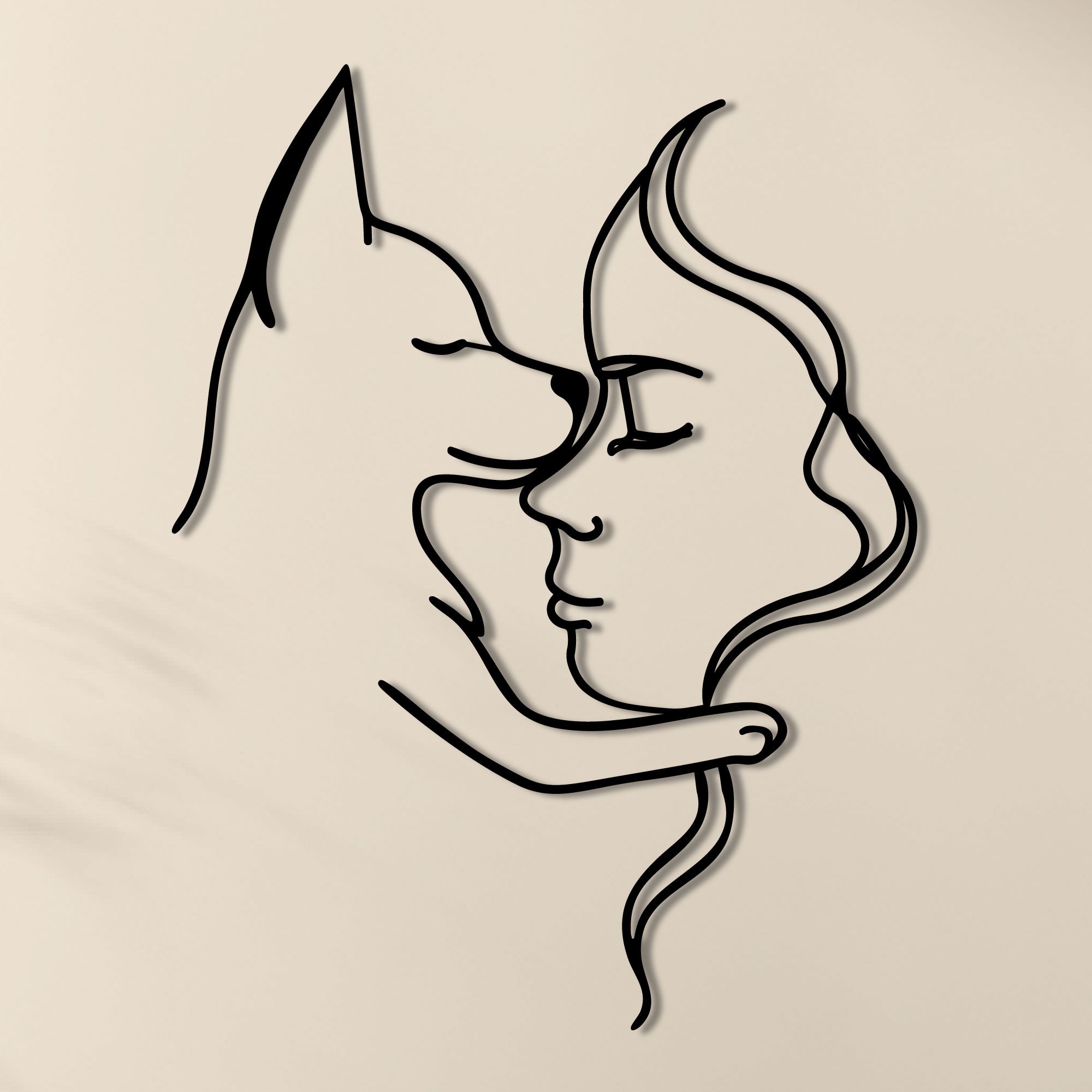 Décoration Murale Métal - Amoureux des chiens (V.02)
