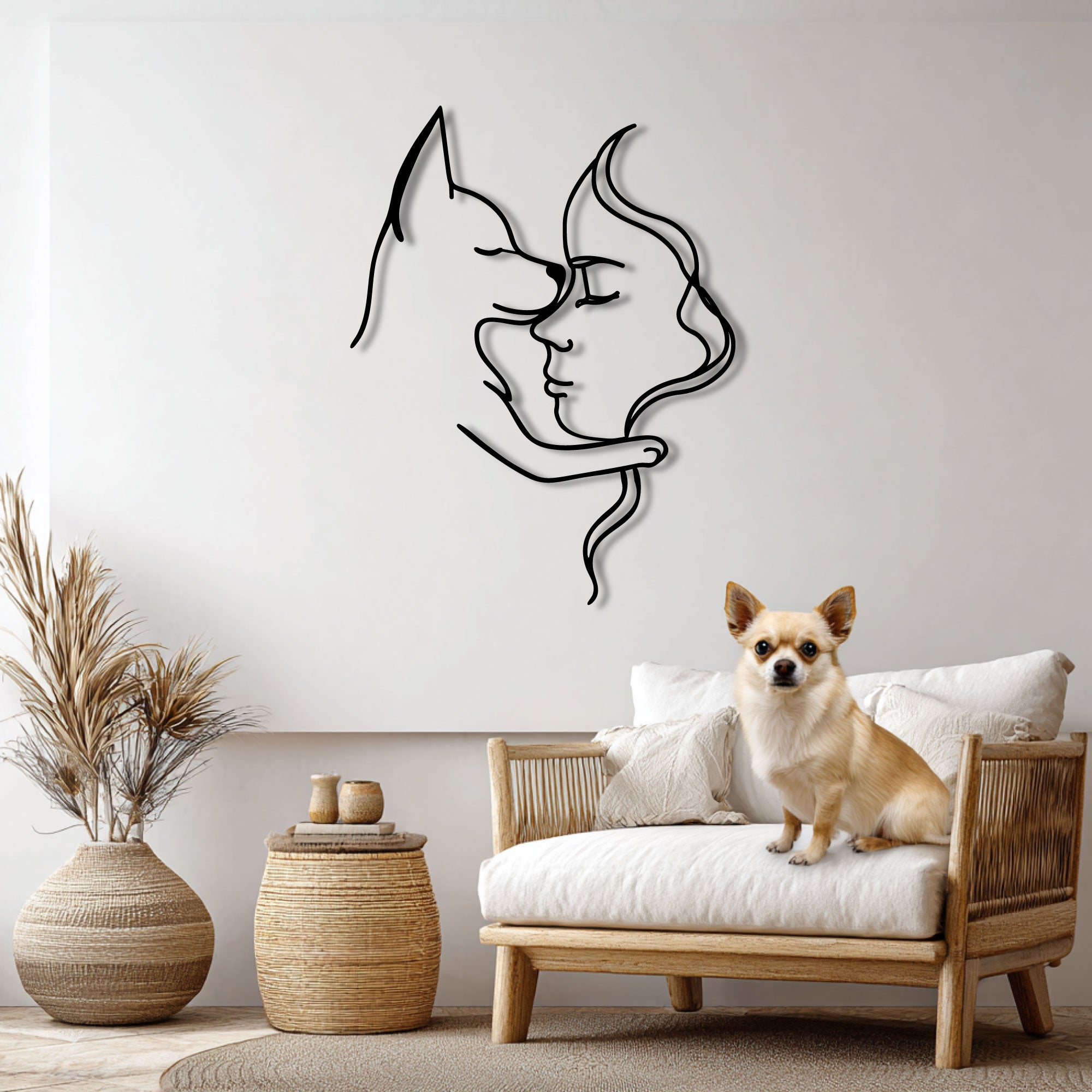 Décoration Murale Métal - Amoureux des chiens (V.02)