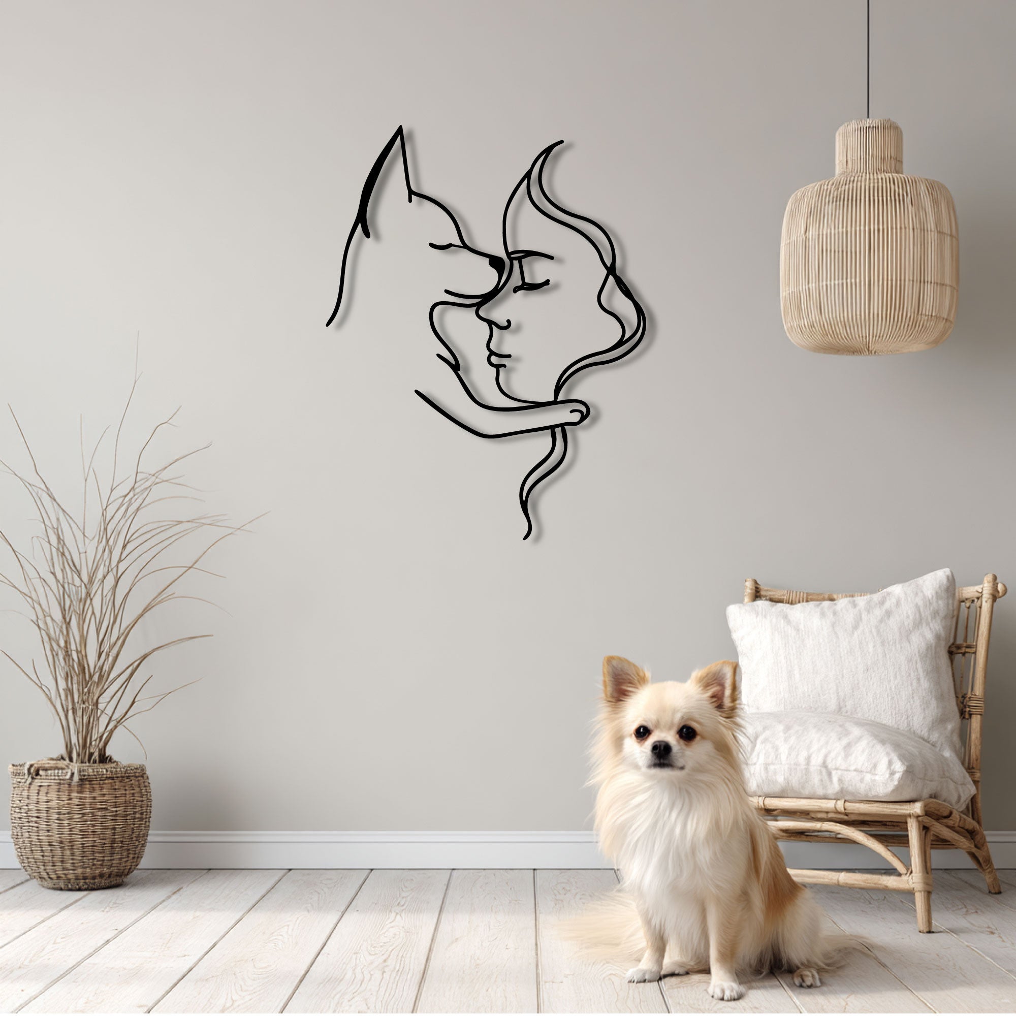 Décoration Murale Métal - Amoureux des chiens (V.02)