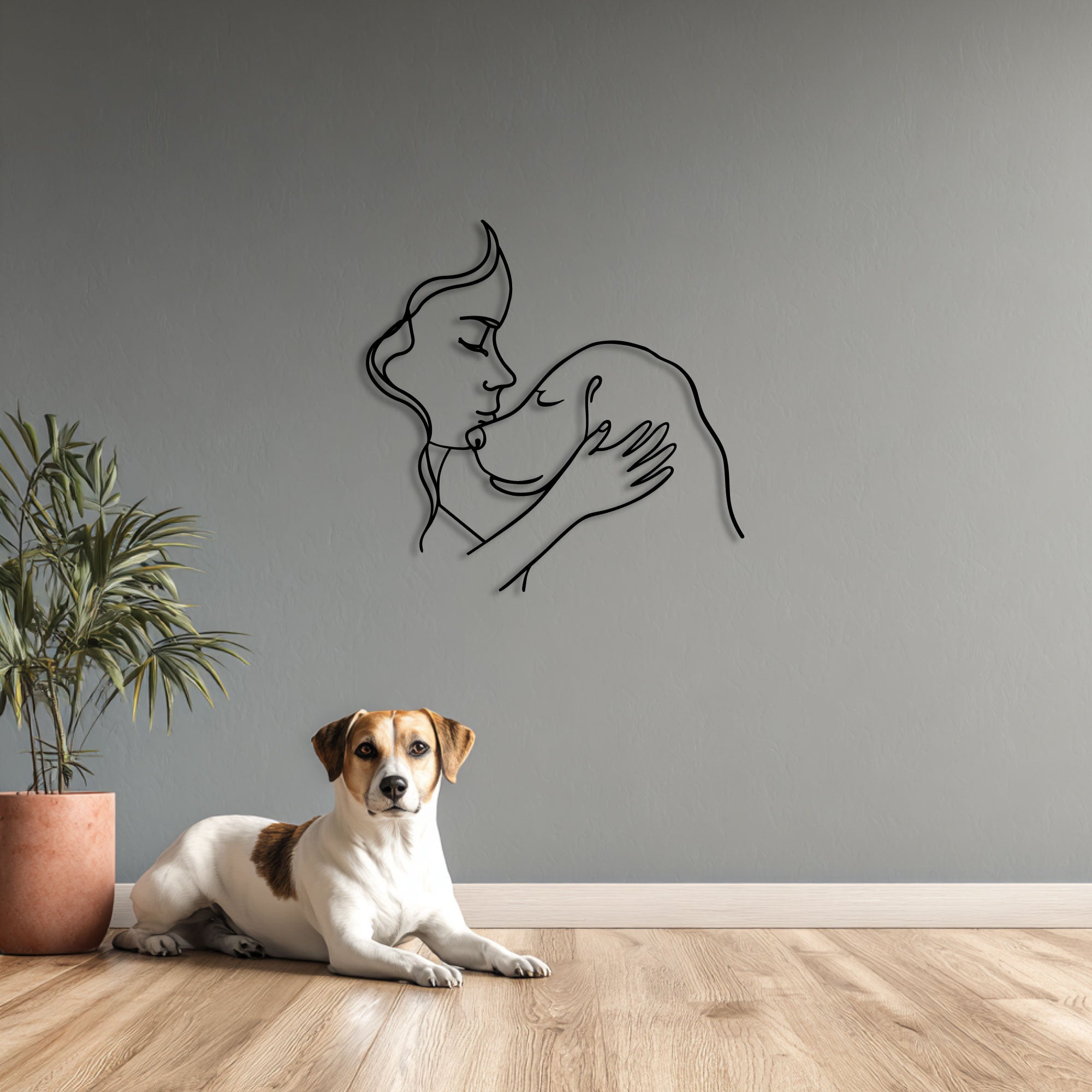 Decorazione Murale in Metallo - Amante dei Cani (V.03)