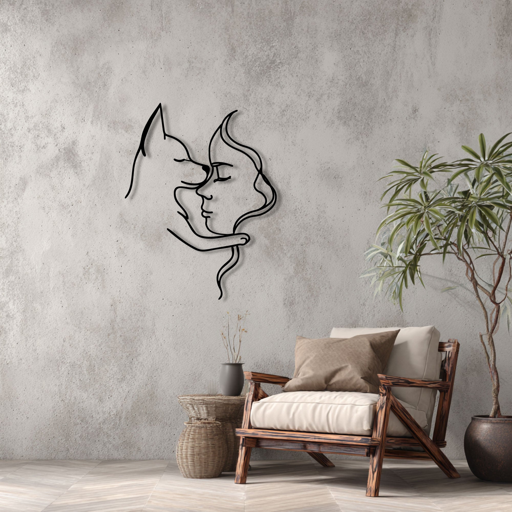 Décoration Murale Métal - Amoureux des chiens (V.02)