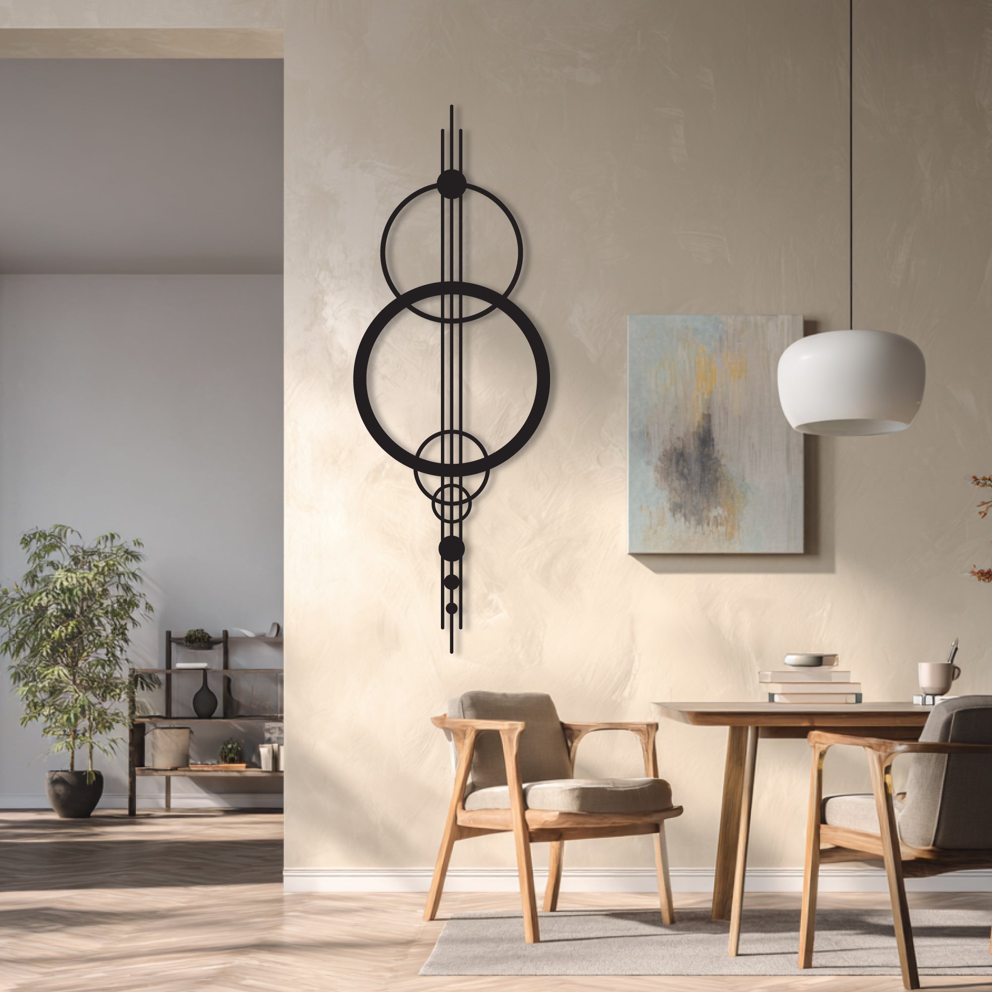 Decorazione da parete in metallo – Cerchi Geometrici