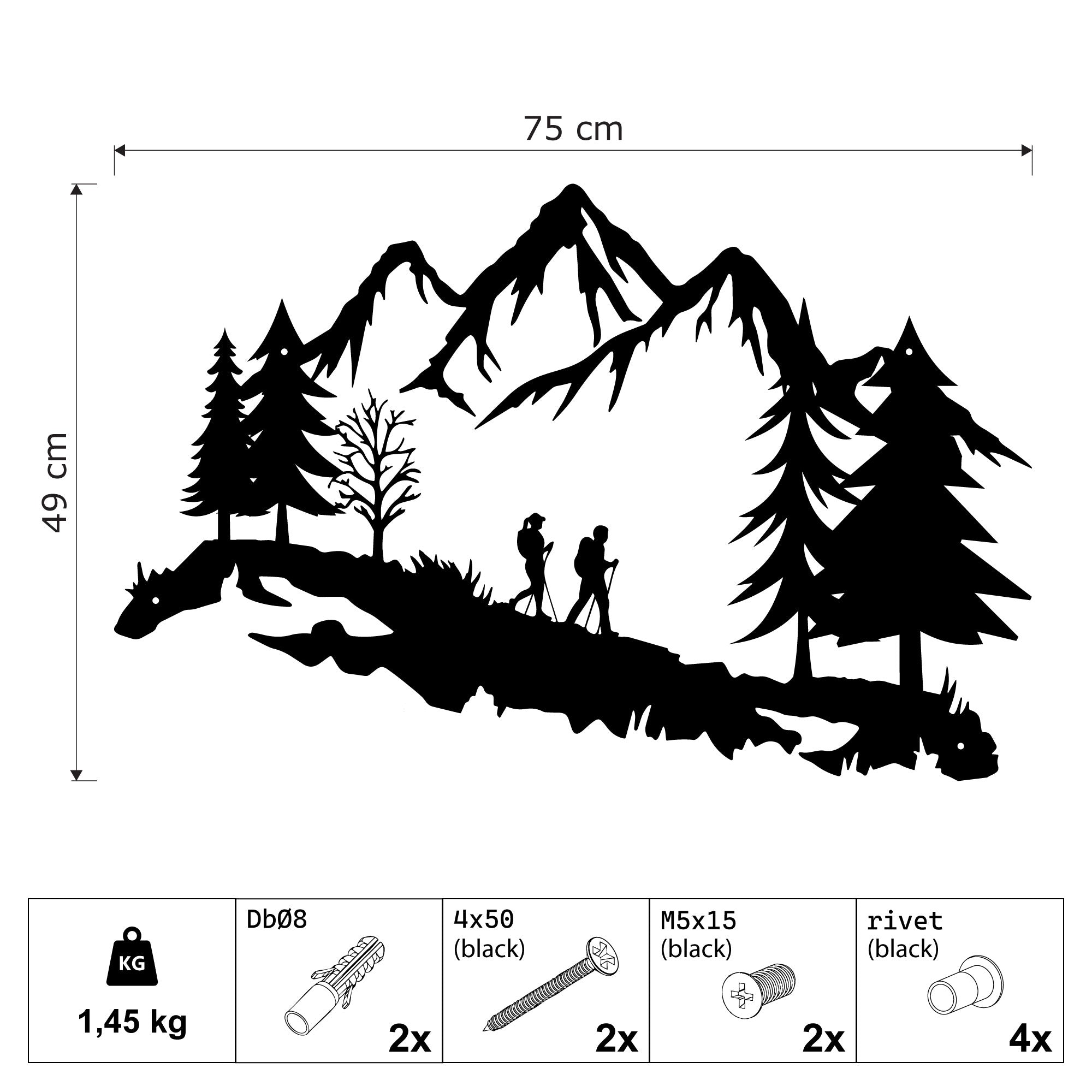 Metal Wall Decoration - Adventurers of the Mountain (v2)