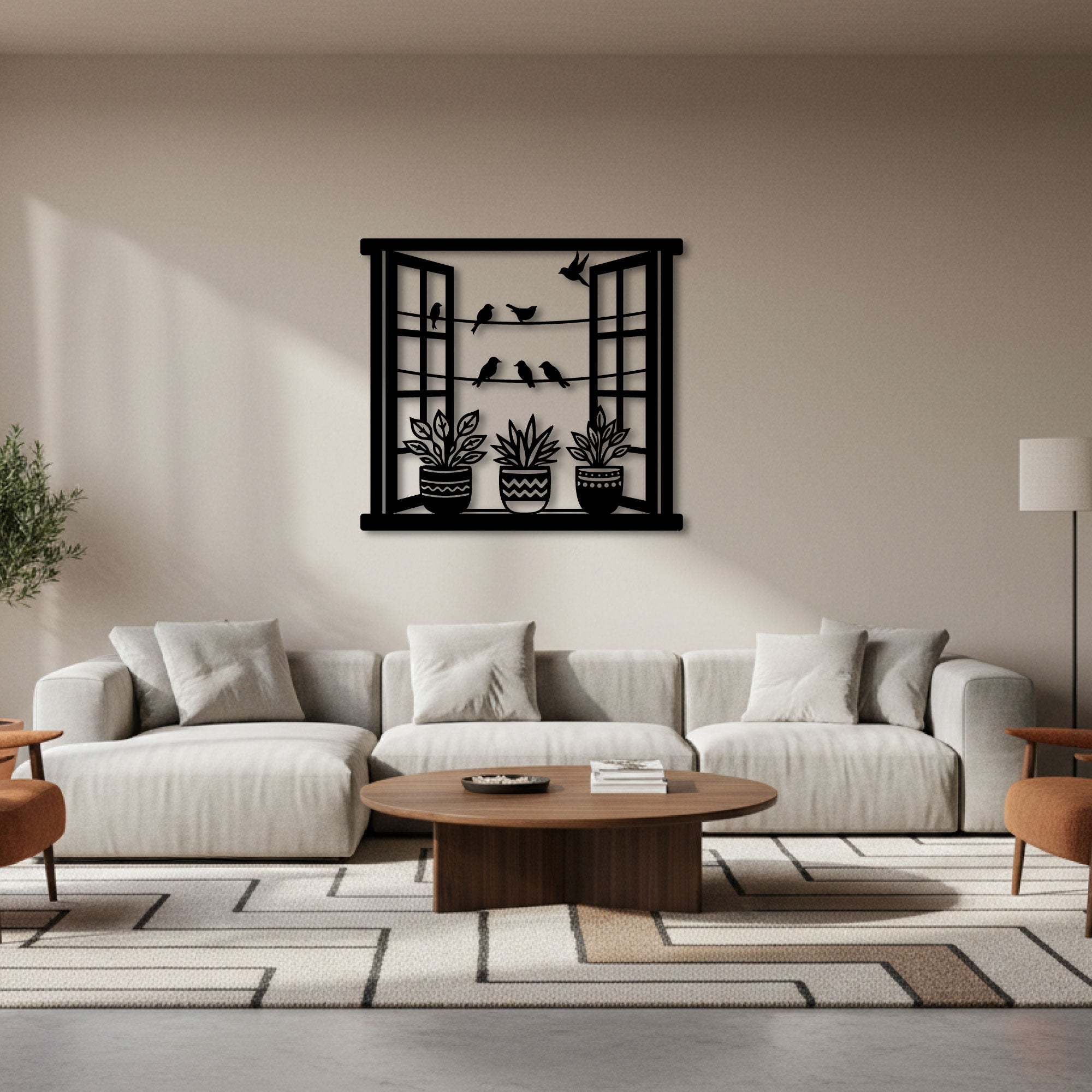 Metal Wall Decoration - Birds at the window