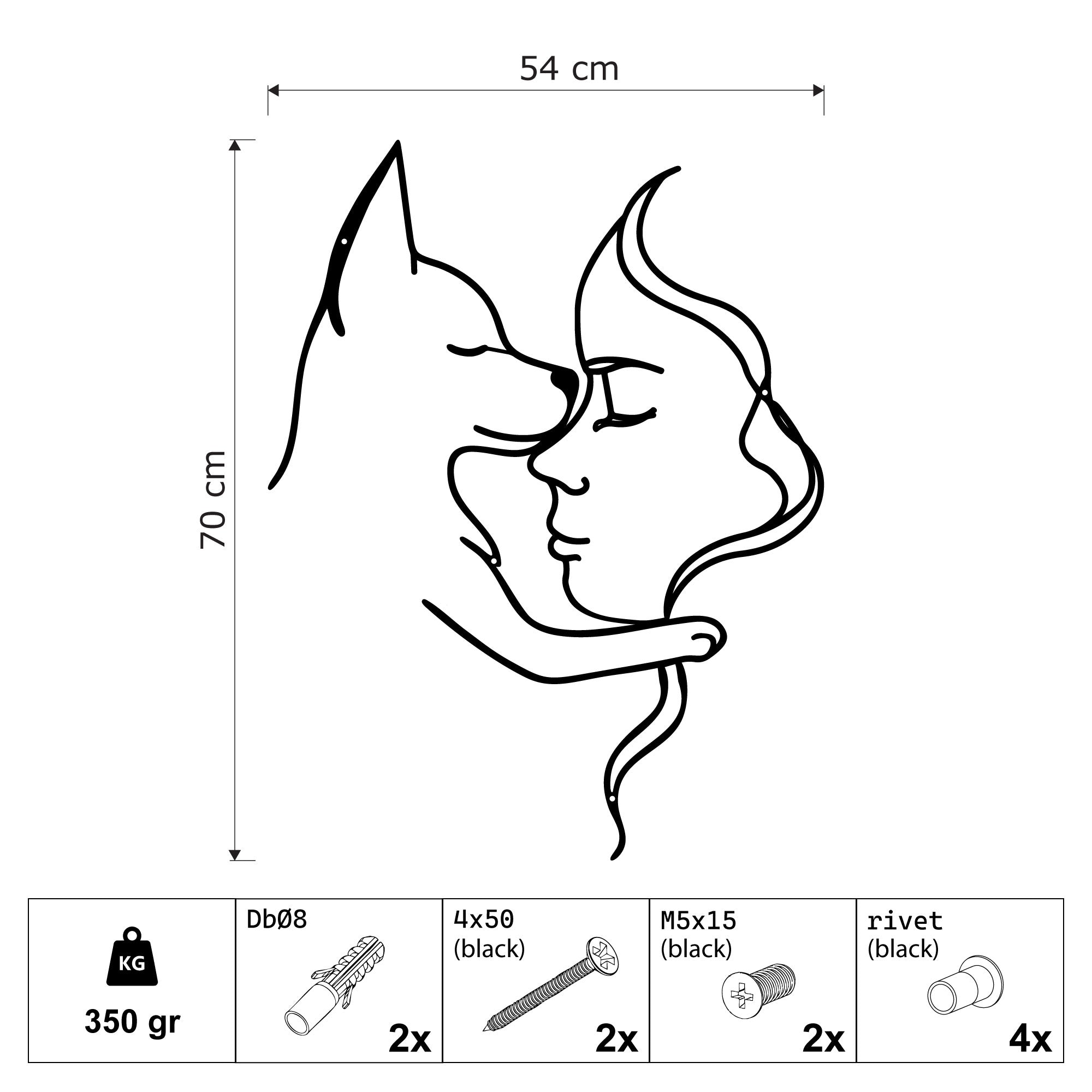 Décoration Murale Métal - Amoureux des chiens (V.02)