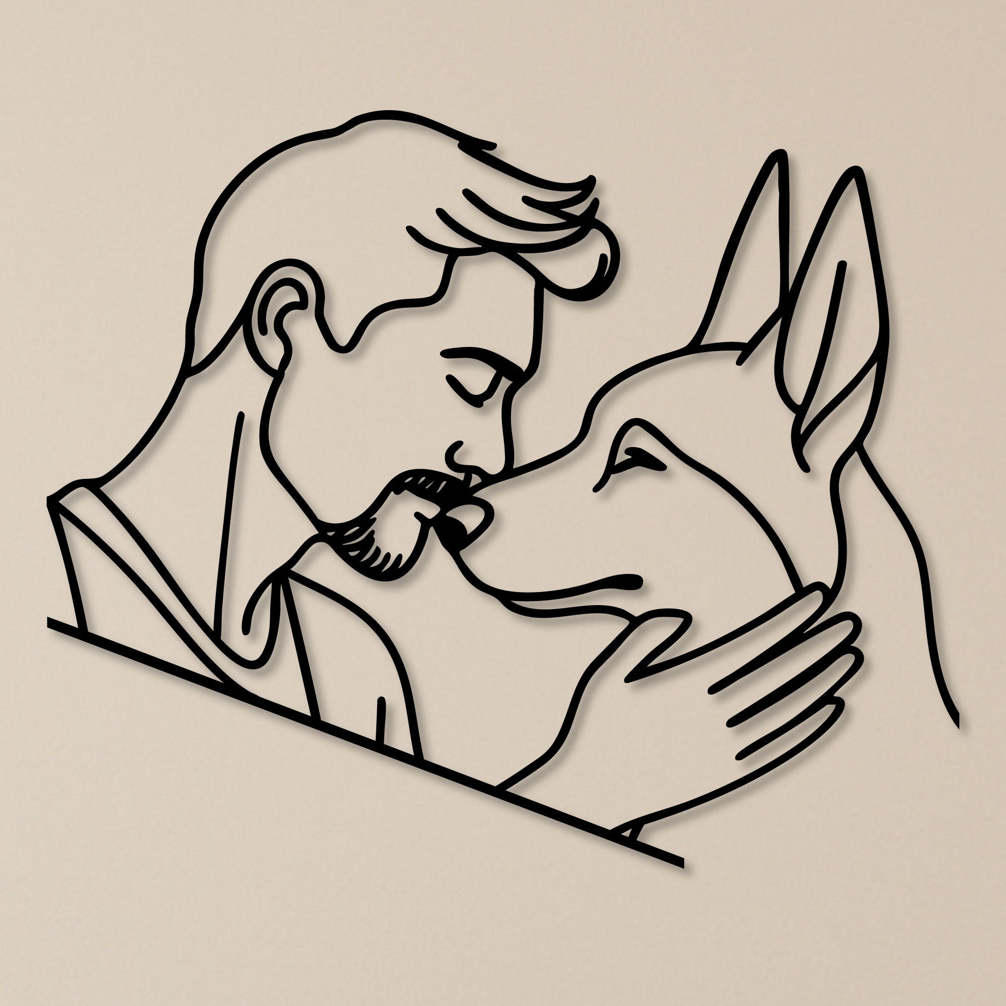 Décoration Murale Métal - Amoureux des chiens (V.04)