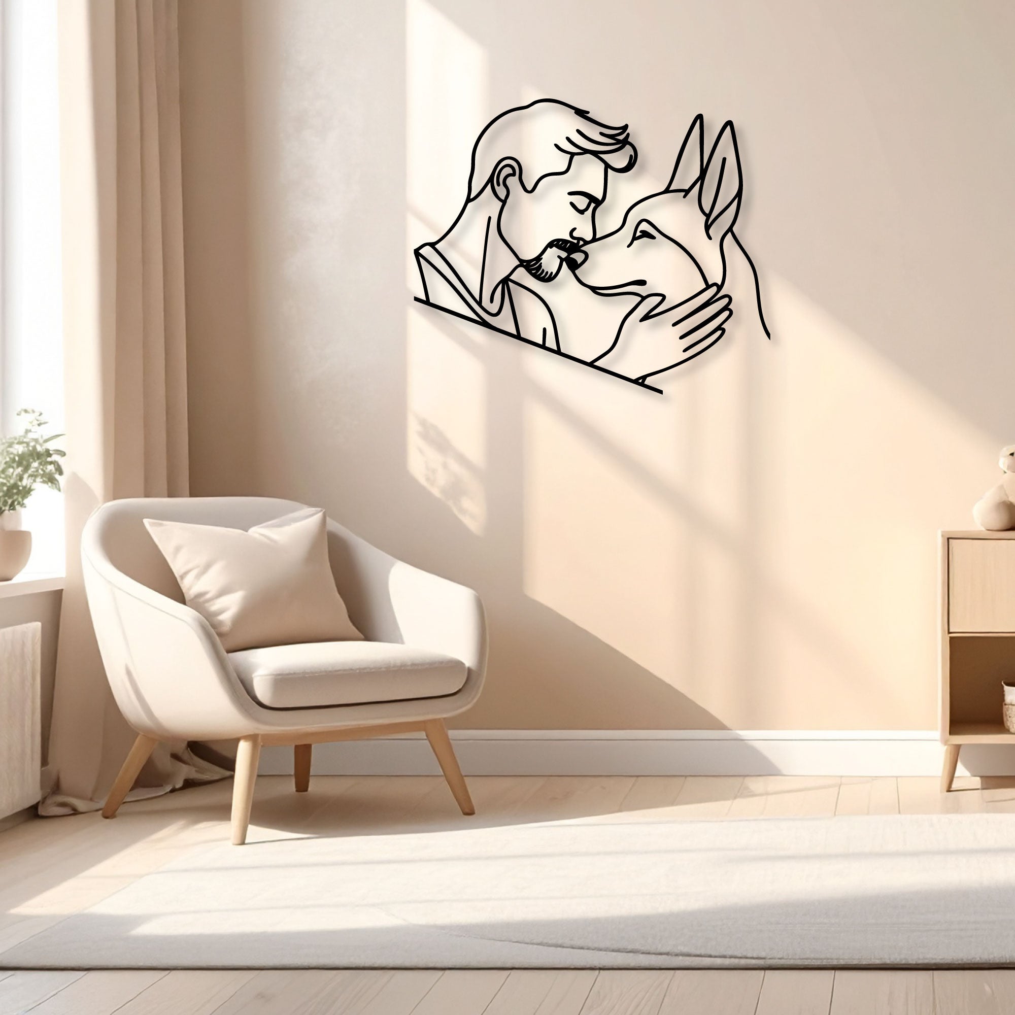 Décoration Murale Métal - Amoureux des chiens (V.04)