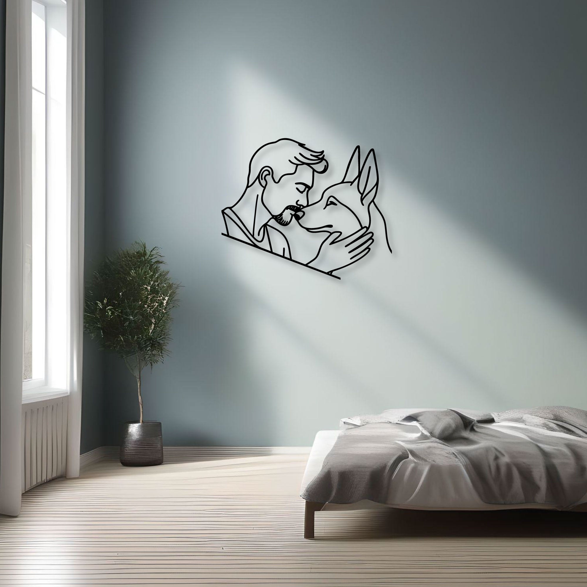 Décoration Murale Métal - Amoureux des chiens (V.04)