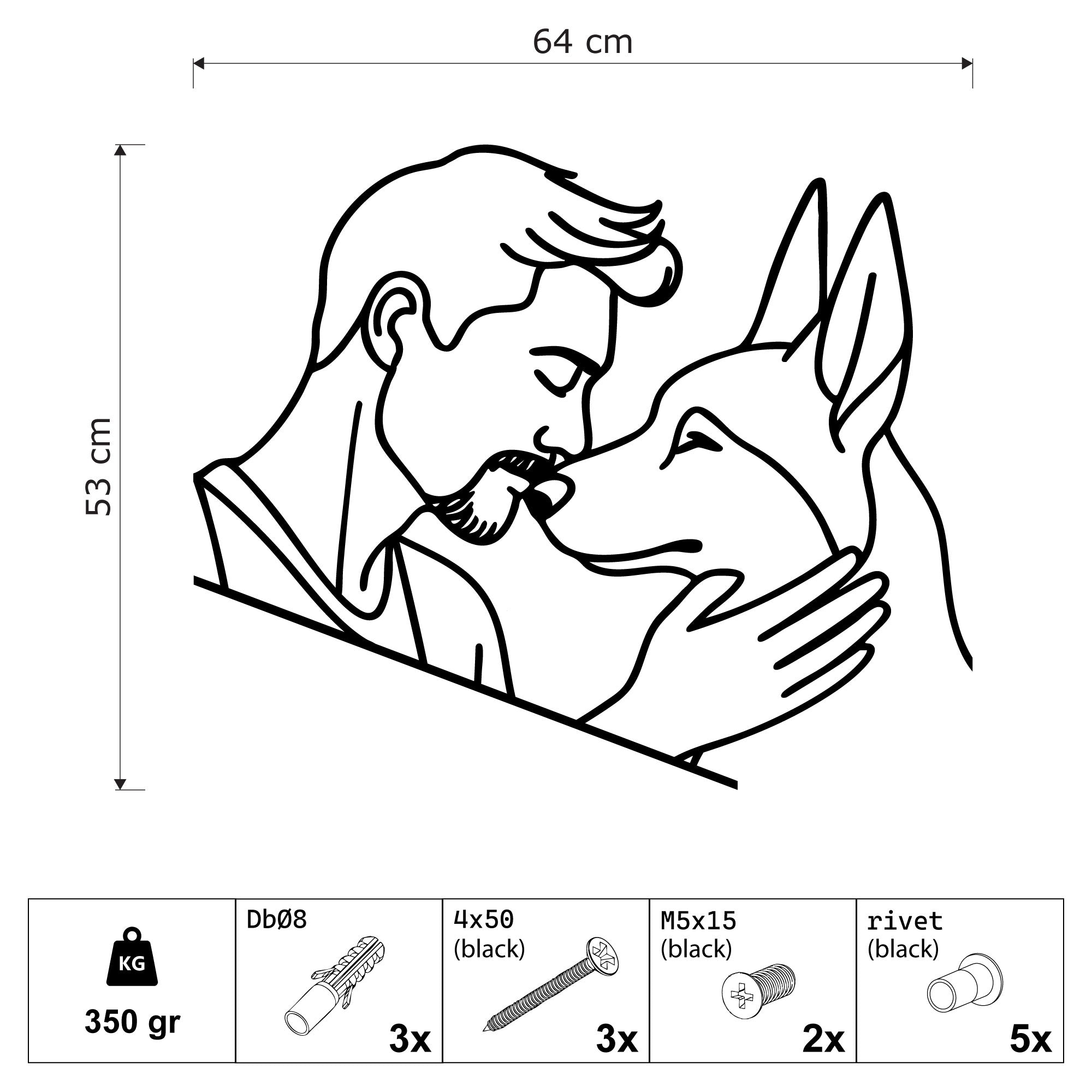 Décoration Murale Métal - Amoureux des chiens (V.04)