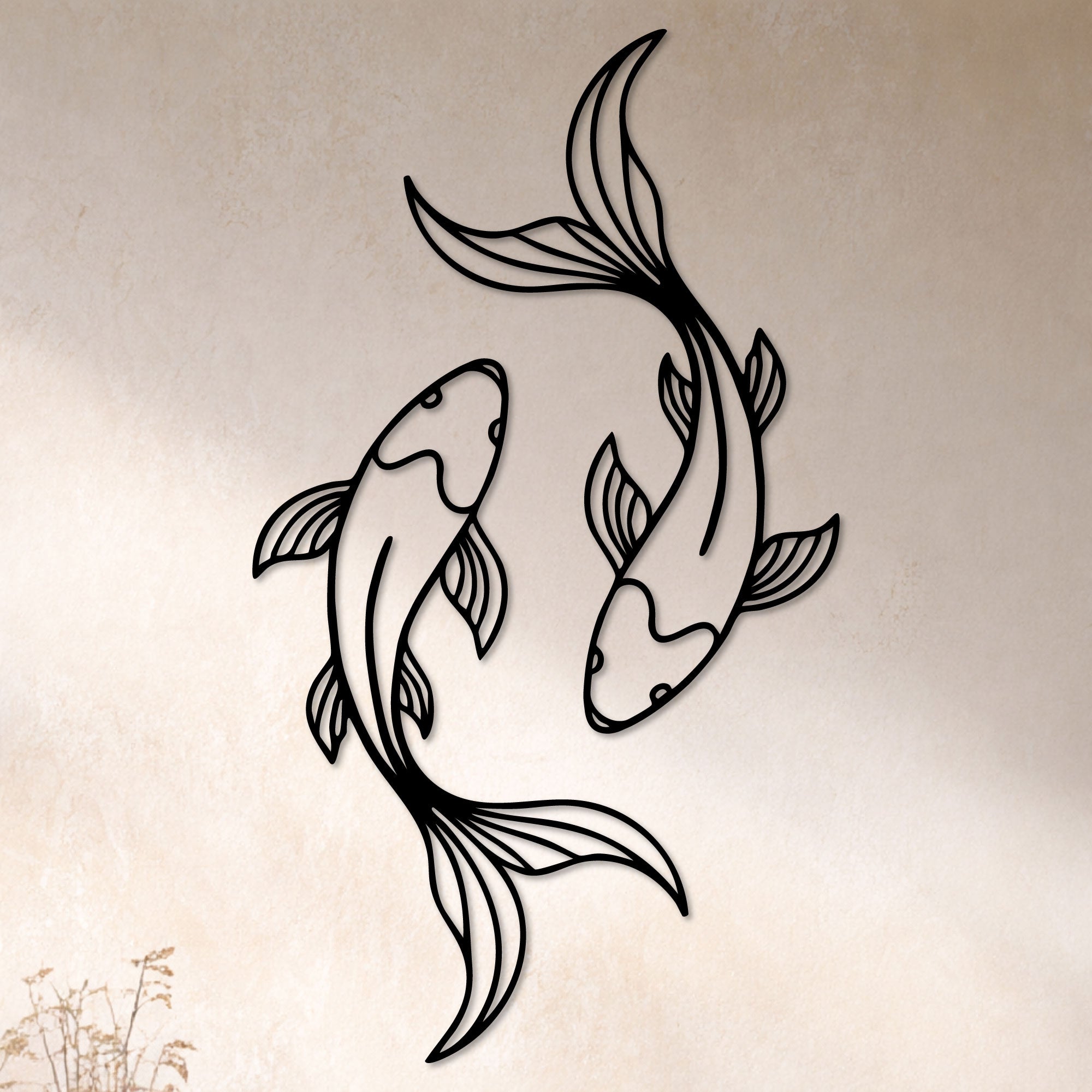 Décoration Murale en Métal - Énergie du Koi