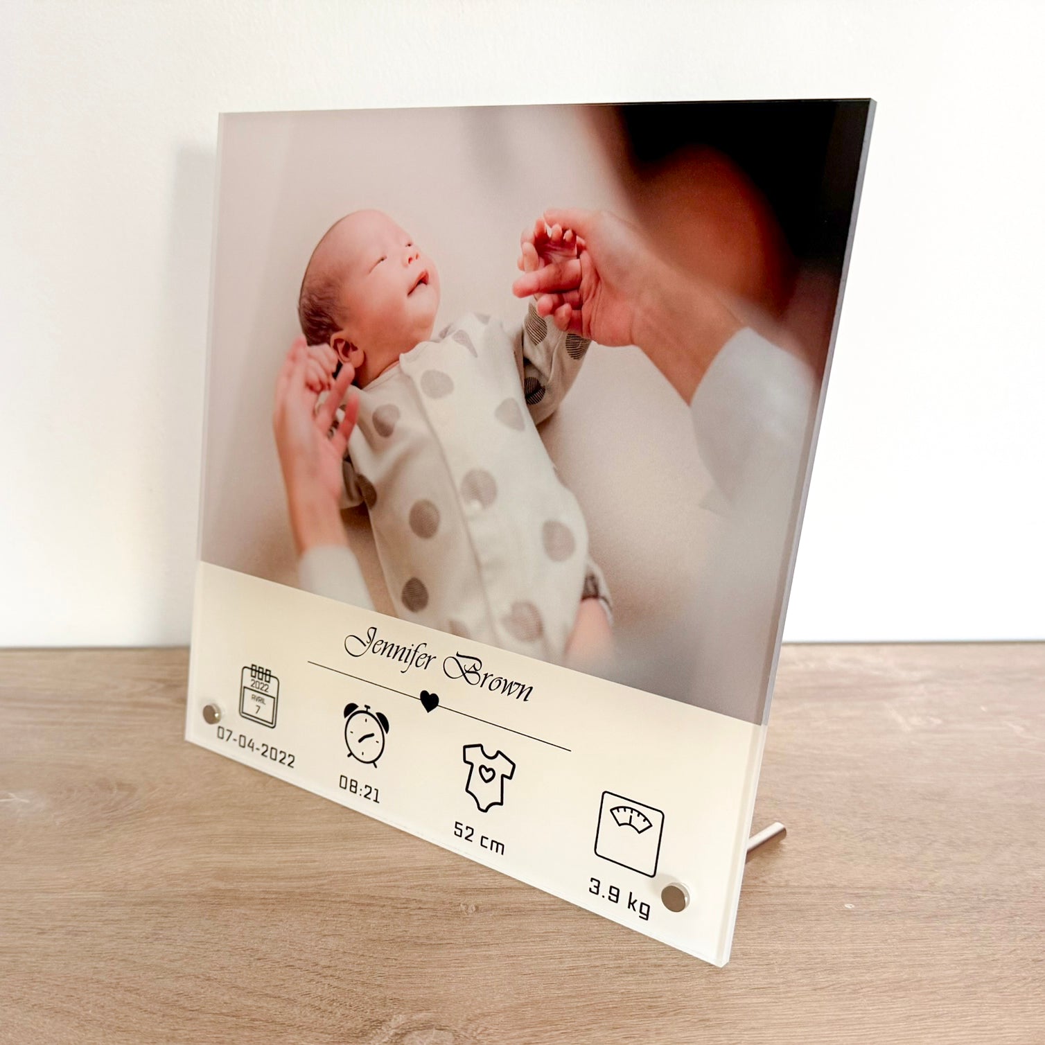 Personalisierter Geburtsrahmen aus Acryl (V.05)