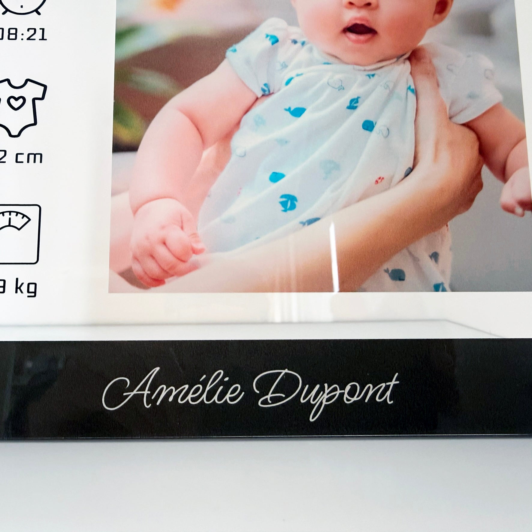 Cadre de Naissance Personnalisée sur Acrylique (V.06)