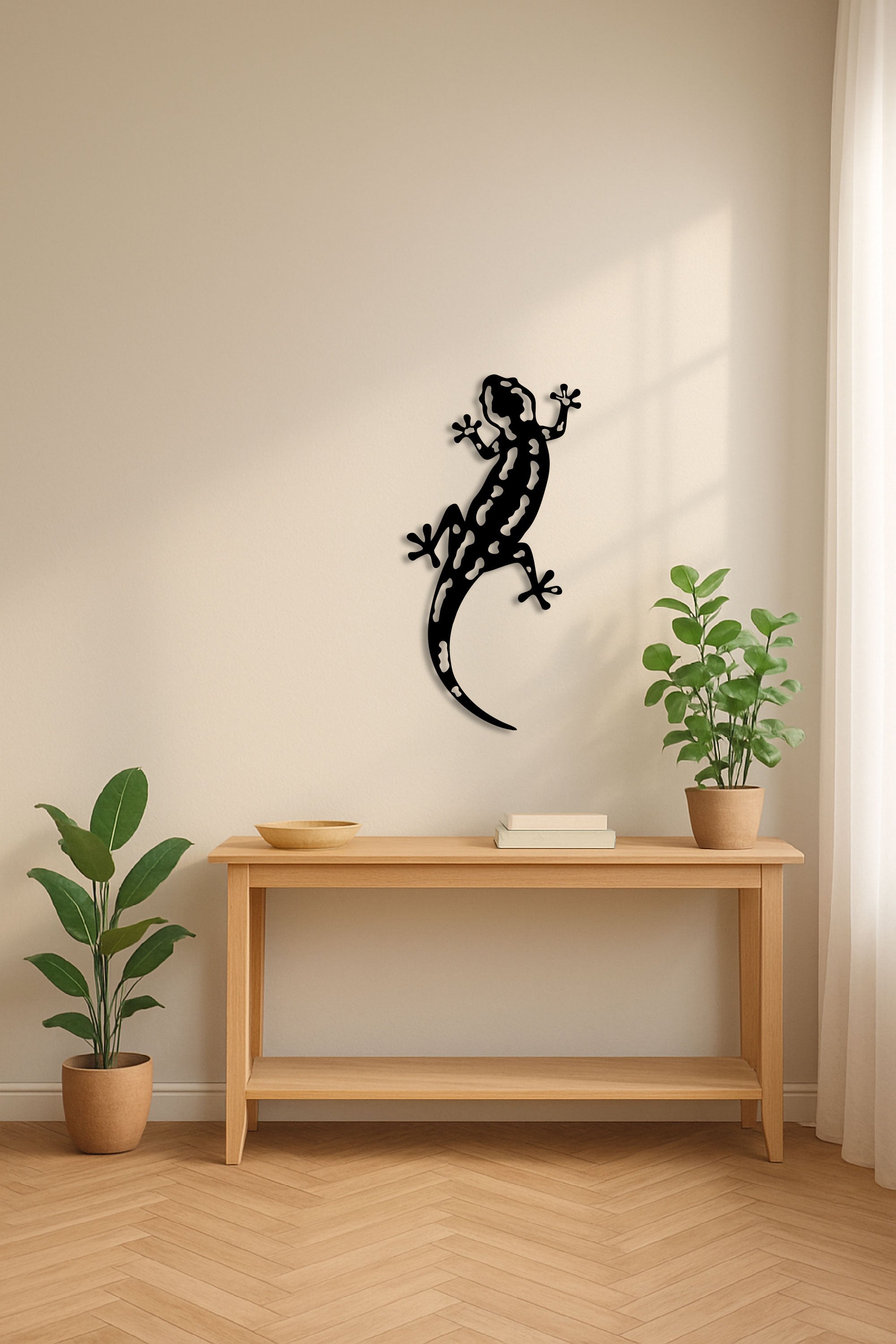 Wanddekoration aus Metall - Salamander