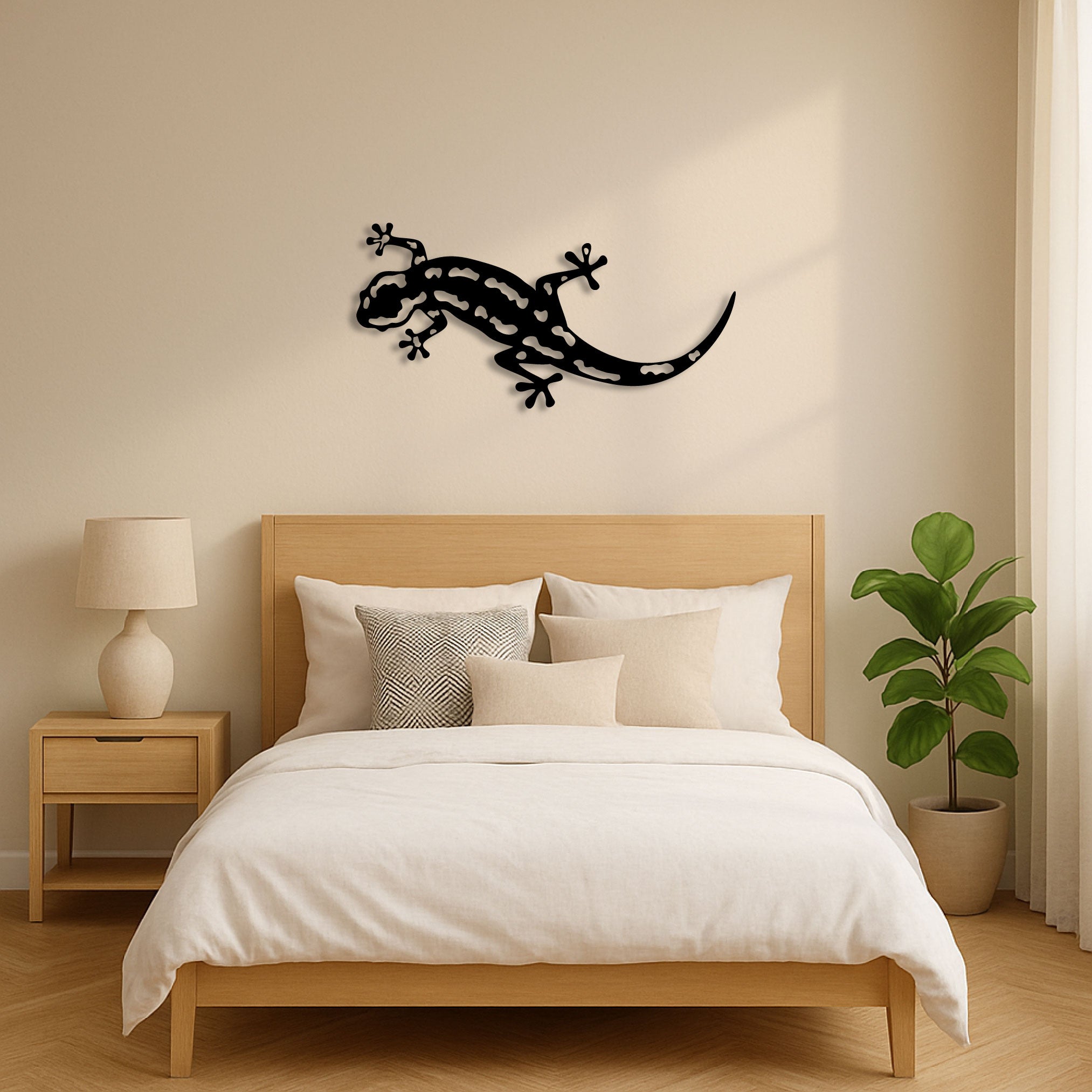 Wanddekoration aus Metall - Salamander
