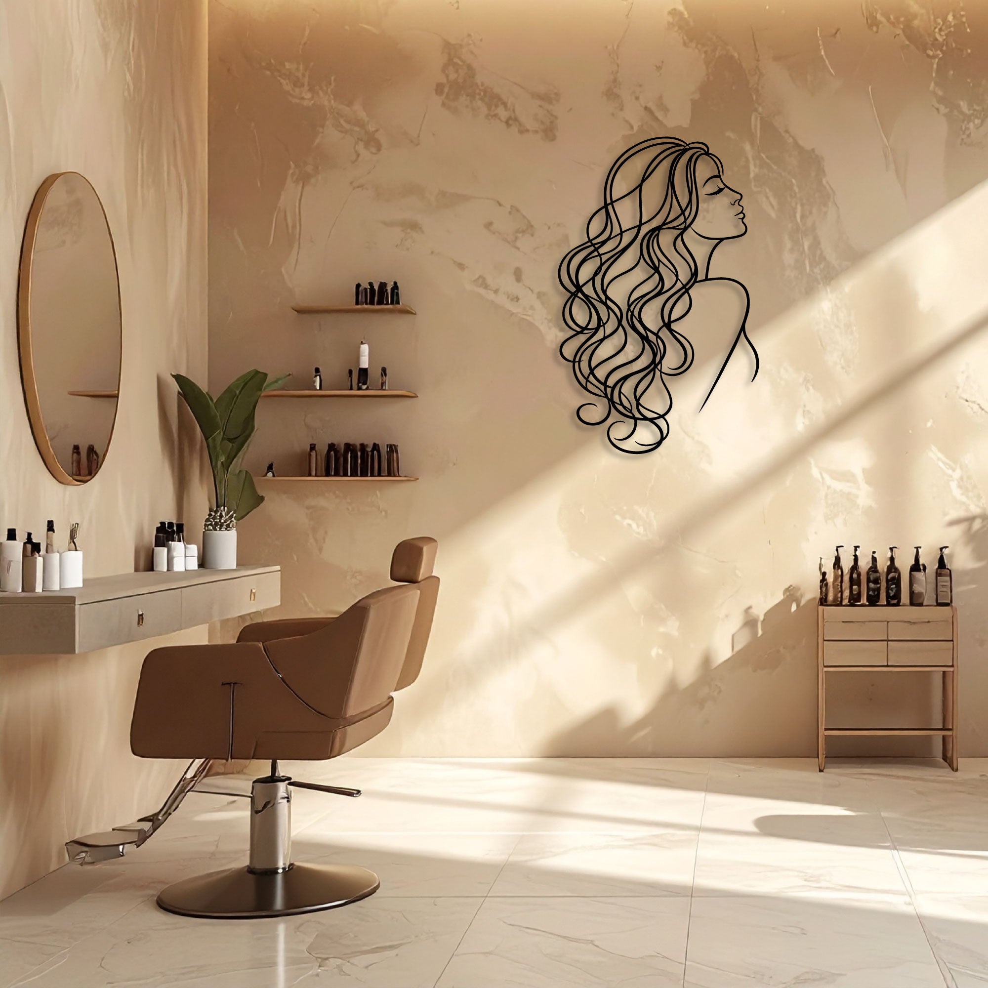 L'art de la coiffure - Décoration Murale en Métal pour Salons de Coiffure