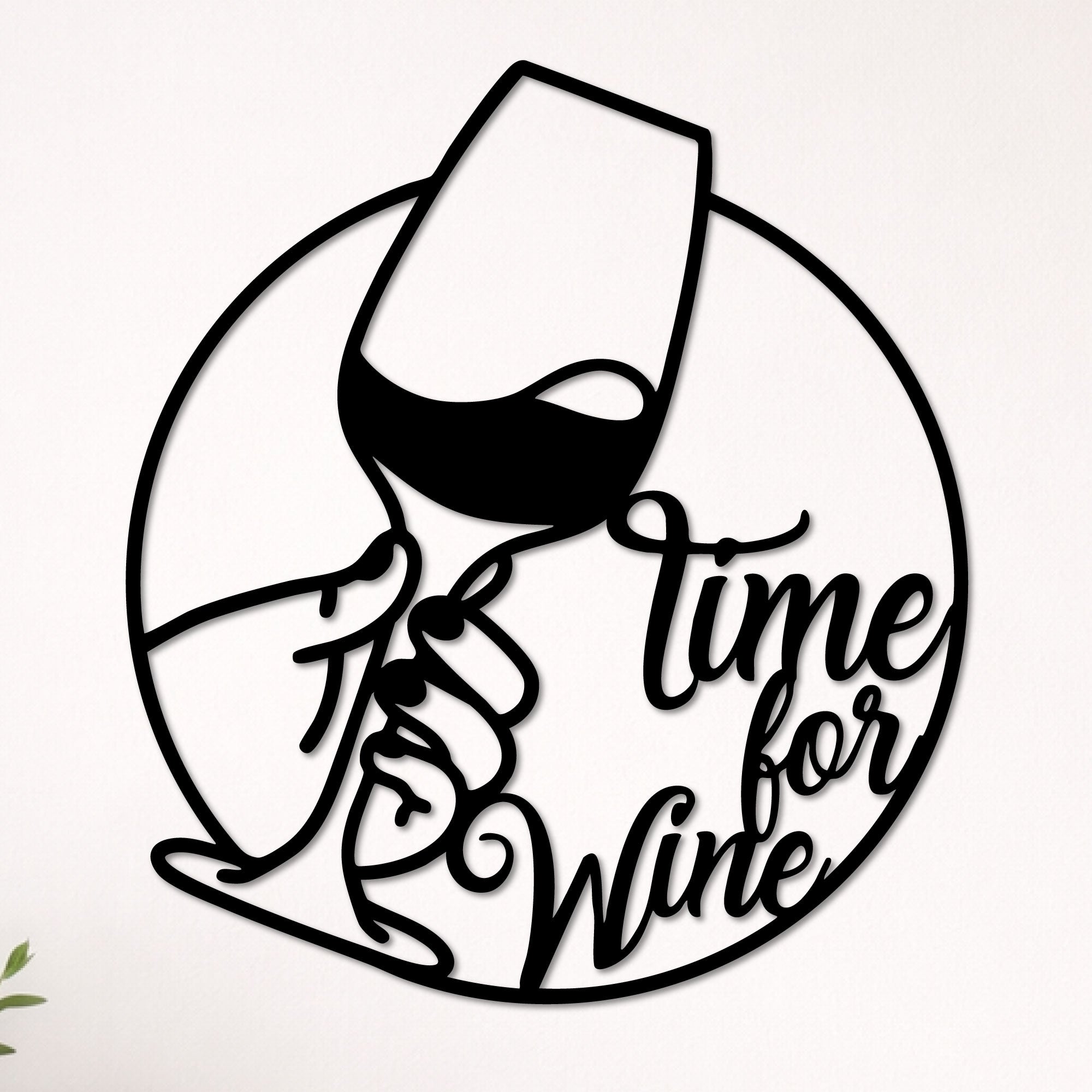 Decoración de Pared de Metal - Time for wine