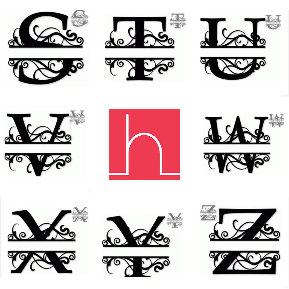 Décoration Murale en Métal - Monogramme Personnalisé
