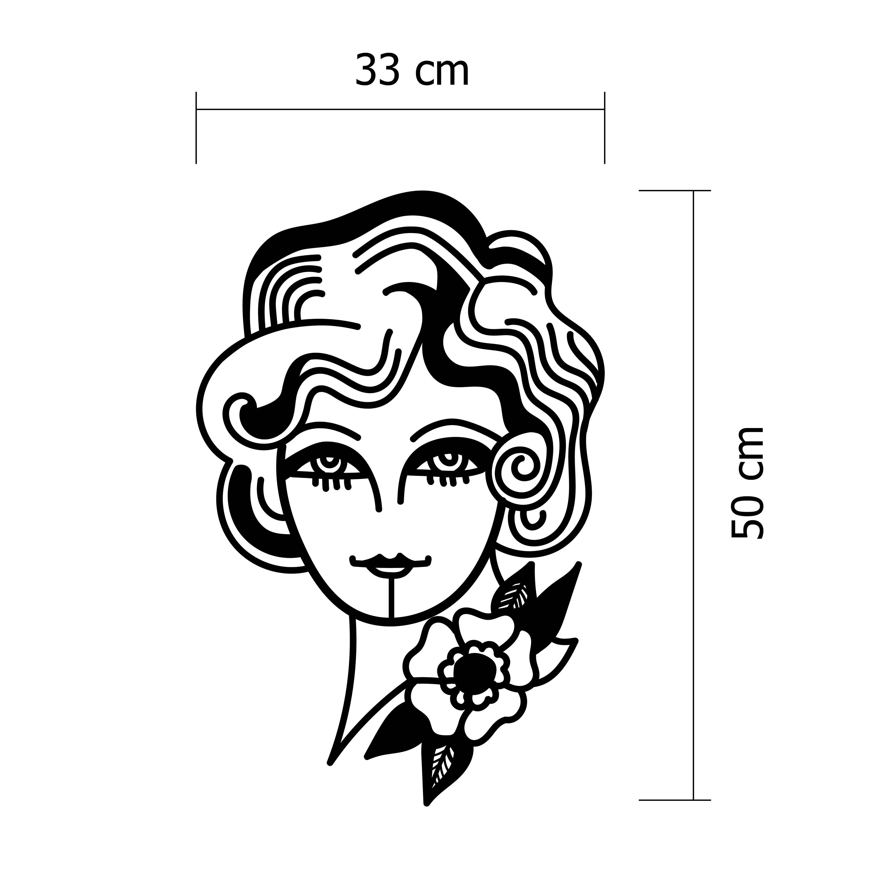 Décoration Murale en Métal - Femme et la fleur